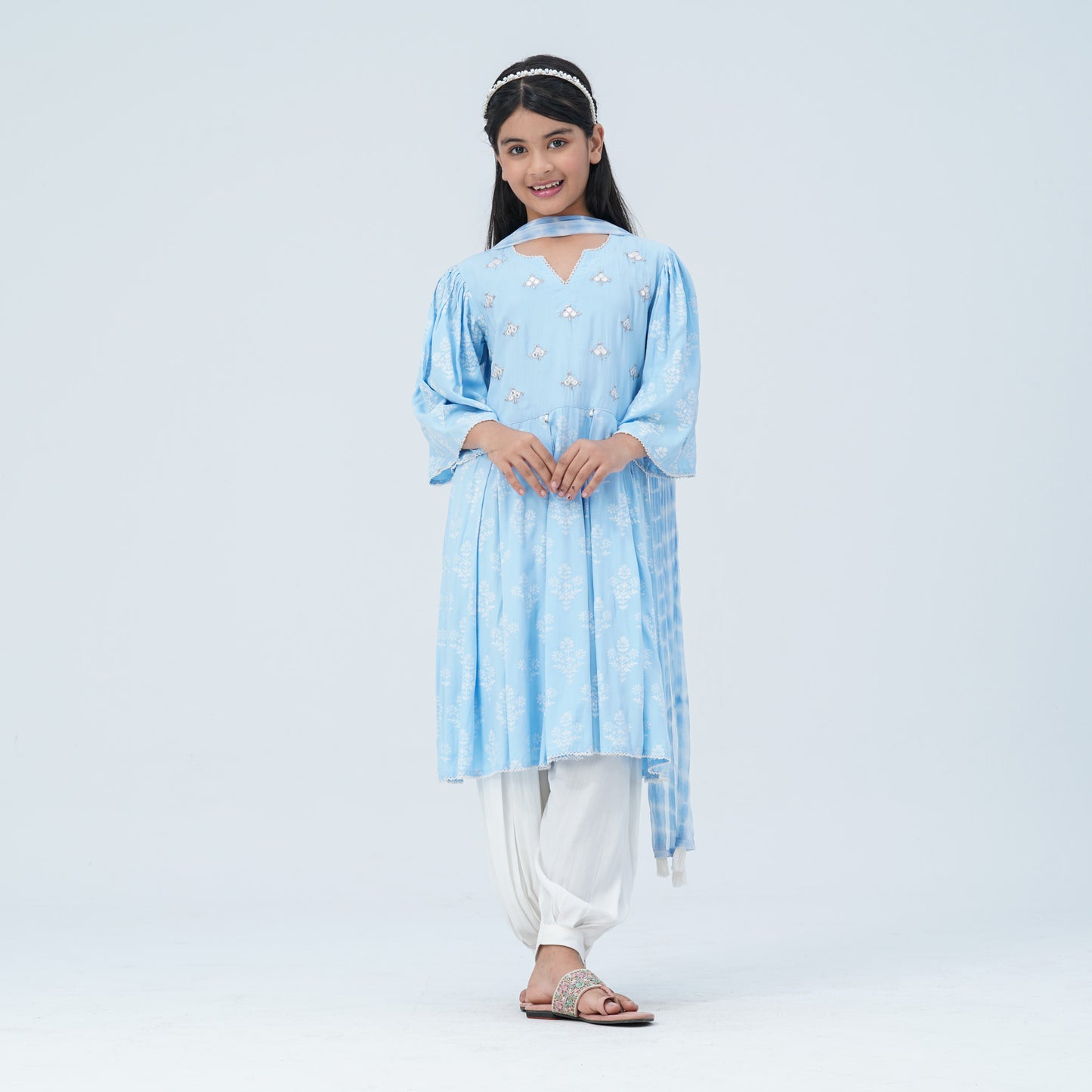 Girl's Floral Viscose Three Piece Set