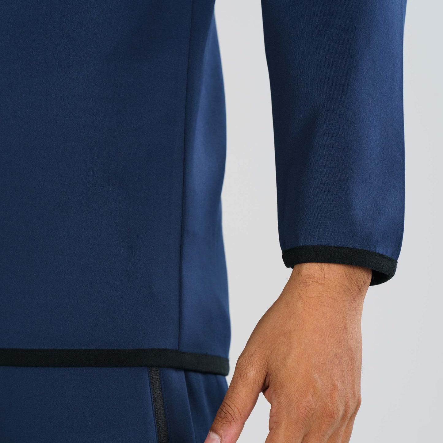 Mens Navy High-Neck Sweatshirt