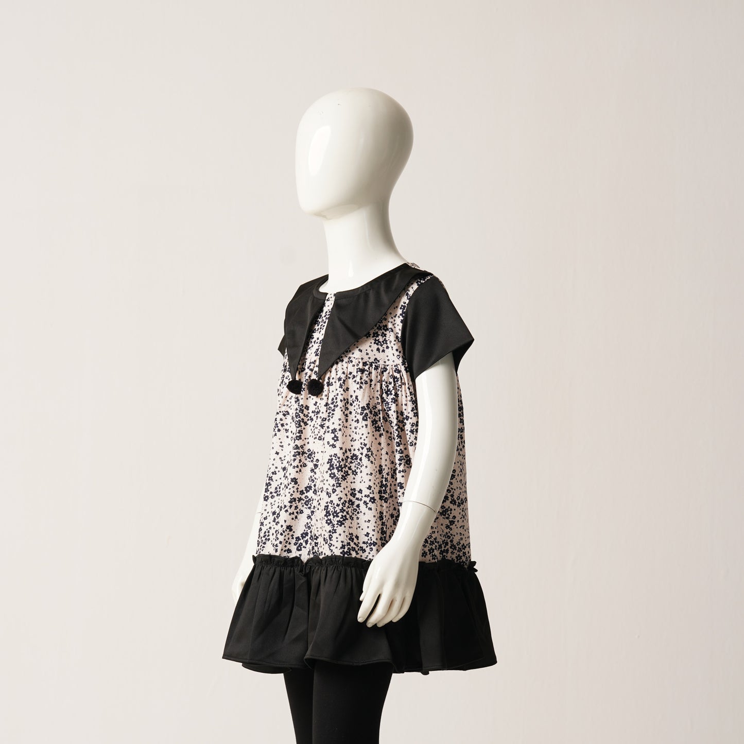 Baby Girls Dress-Cream Print