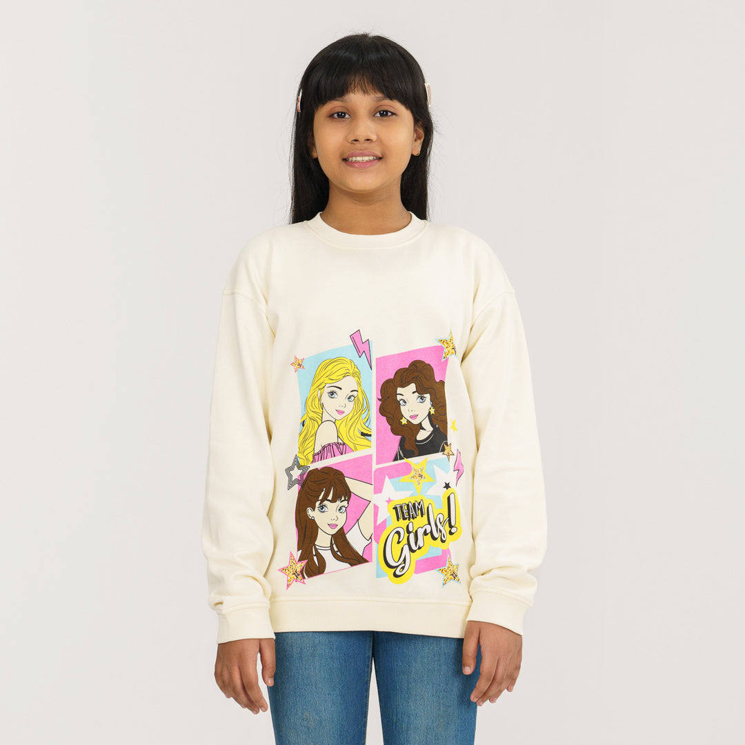 Girls Light Beige Sweatshirt