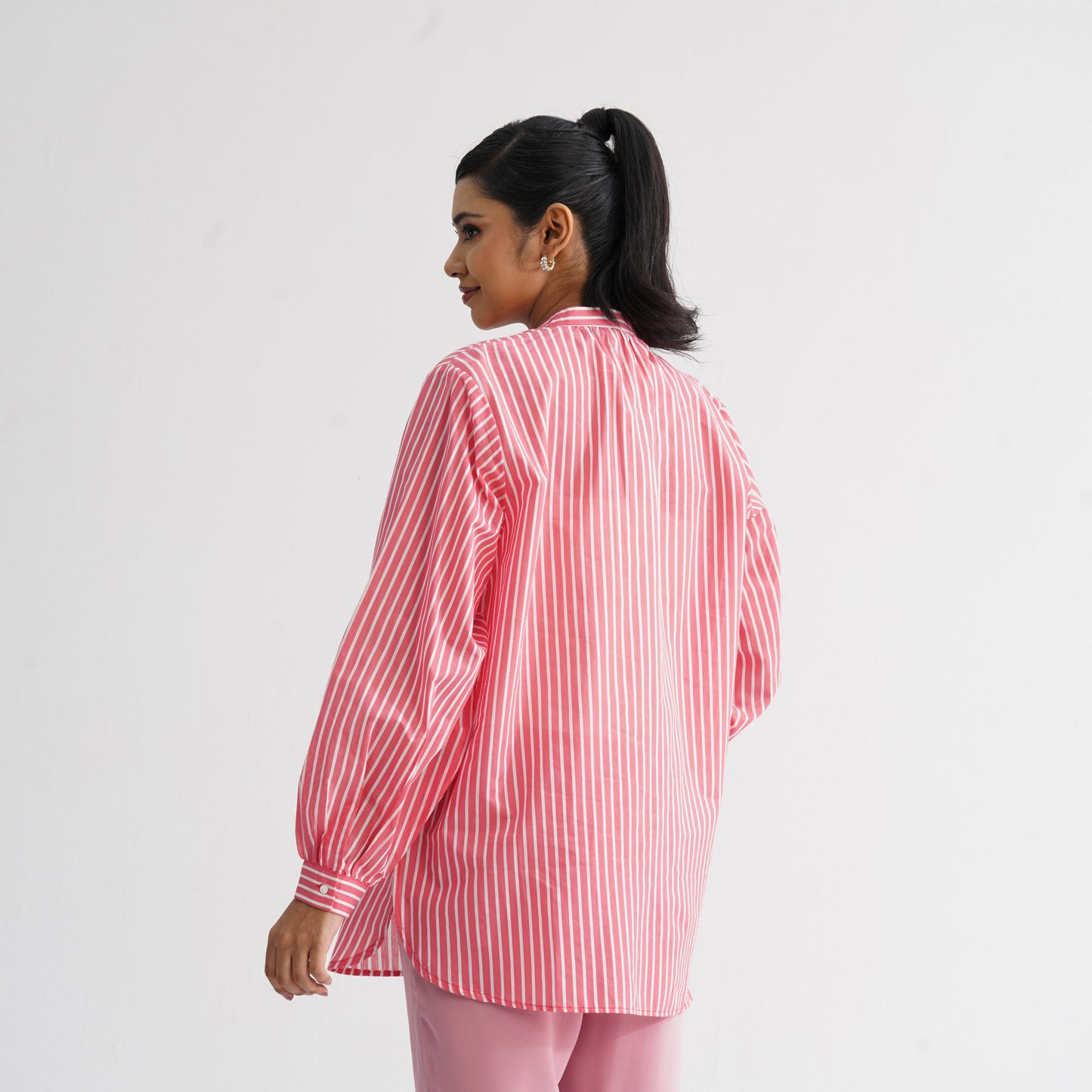 Women’s White & Red Striped Cotton Top