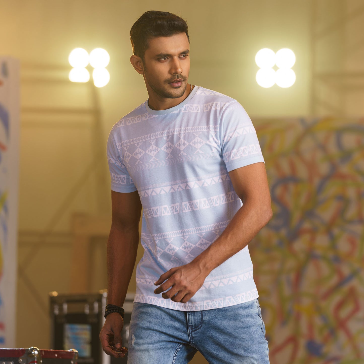Mens T- Shirt-Sky Blue