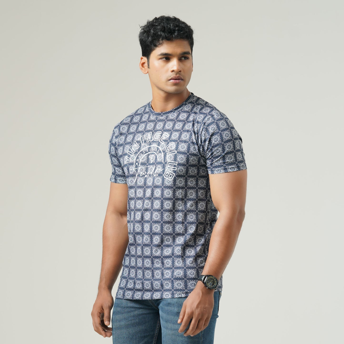 Mens Navy Aop T-shirt