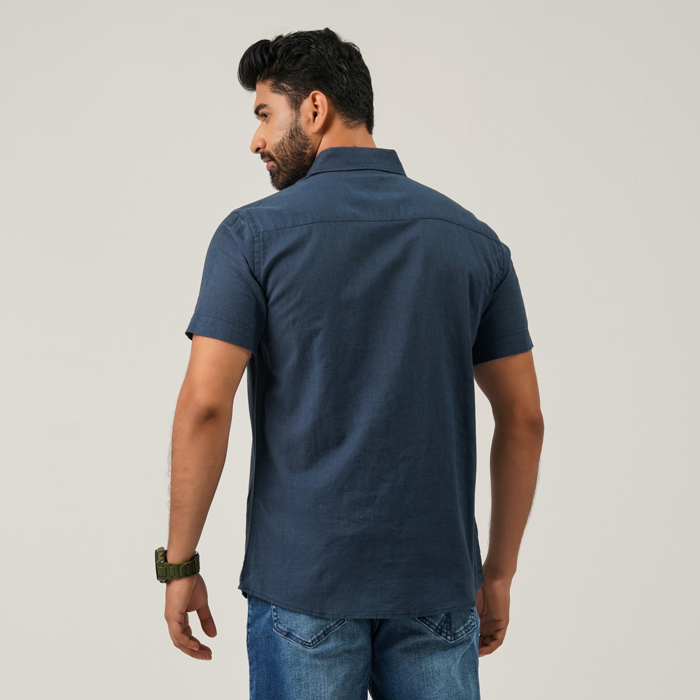 Mens Navy Short Sleeve Shirt