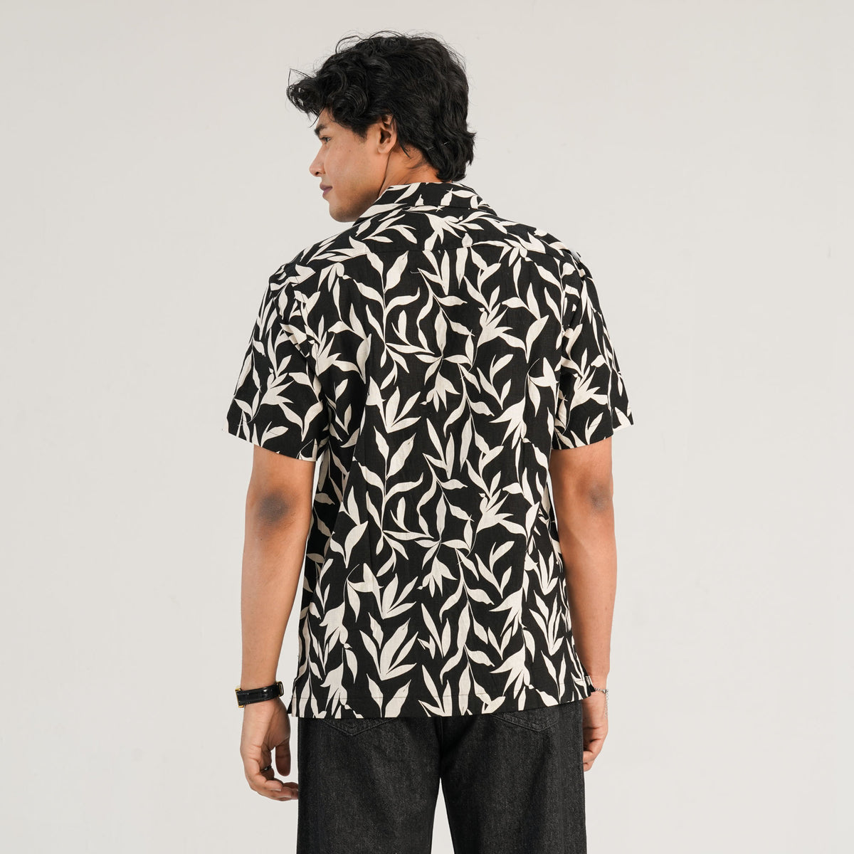 Mens Black AOP Casual Shirt