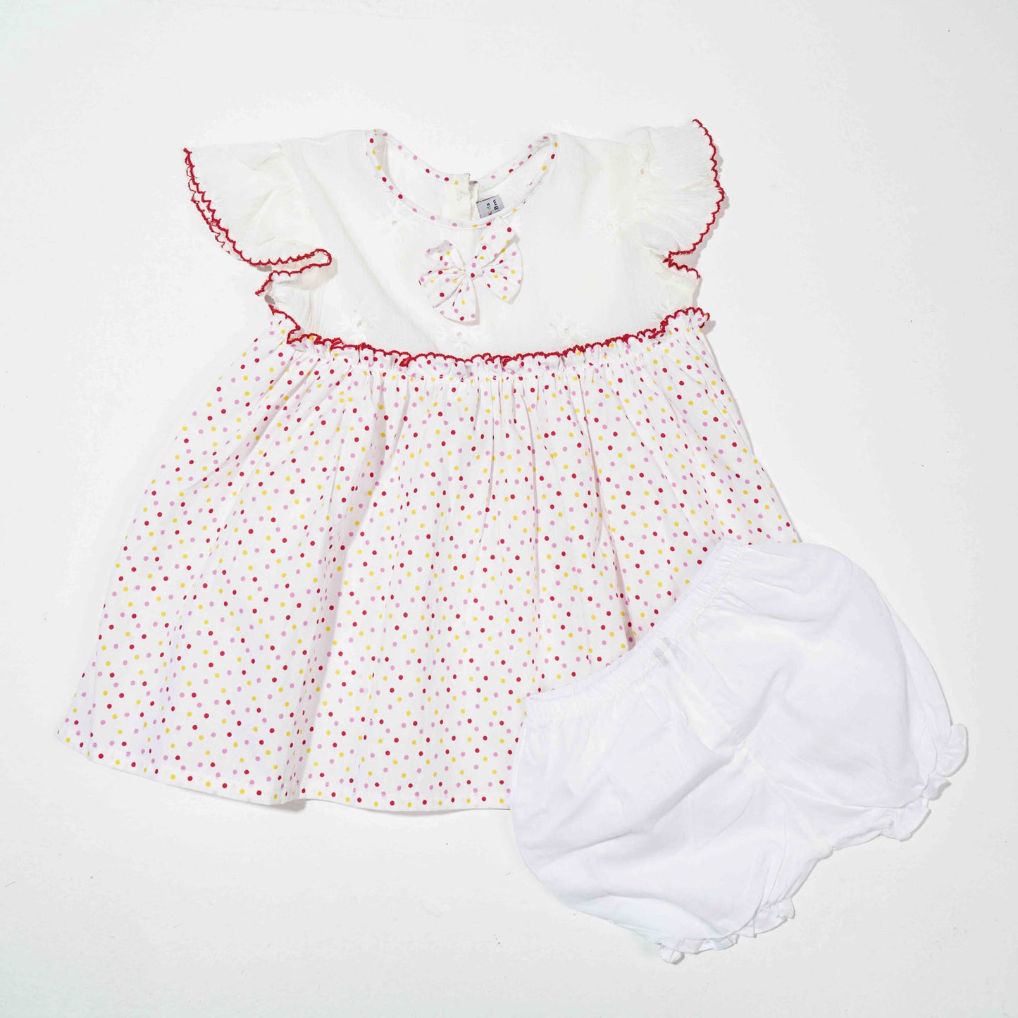 New Born Girls Frock-White