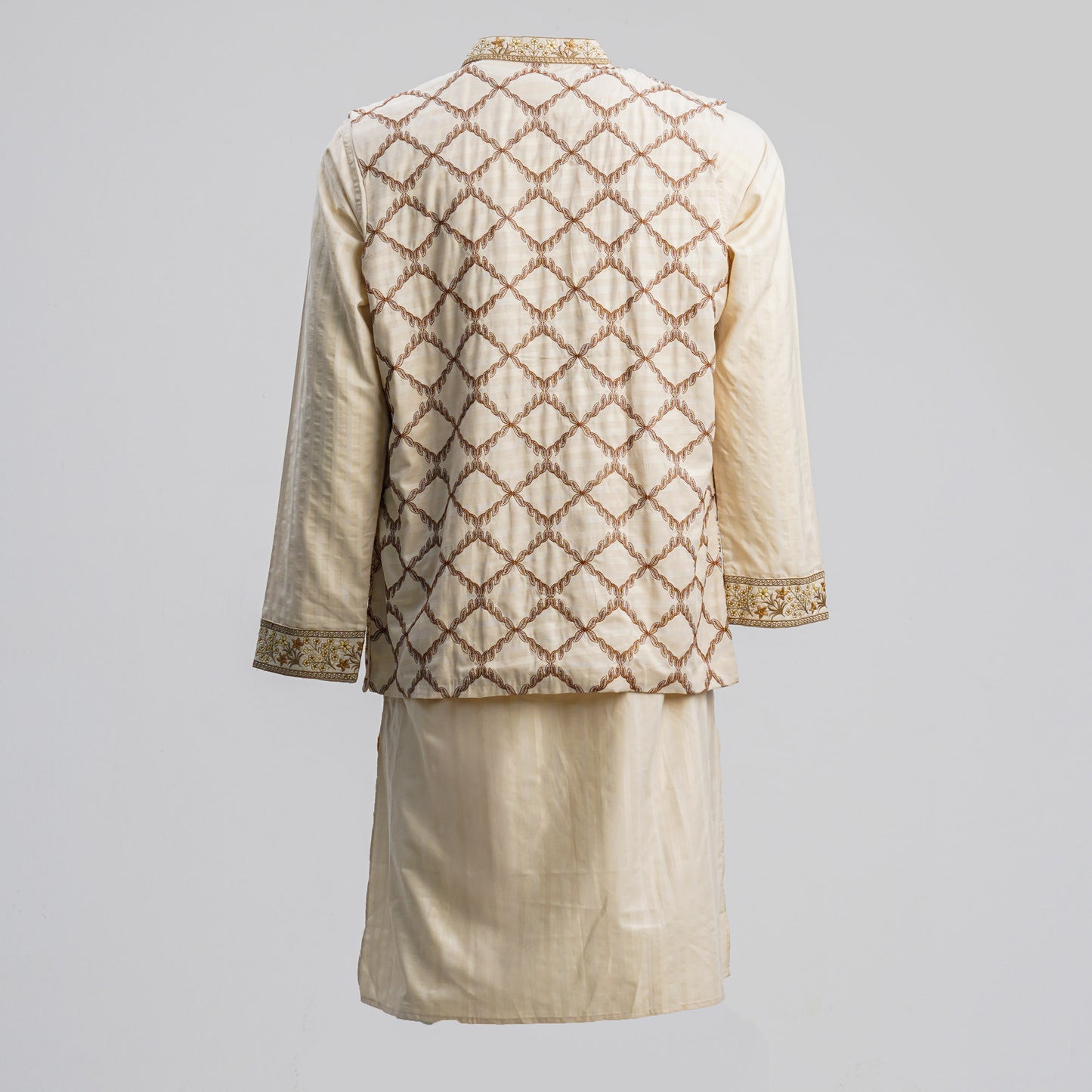 Men's Golden Embroidered 2-Piece Set