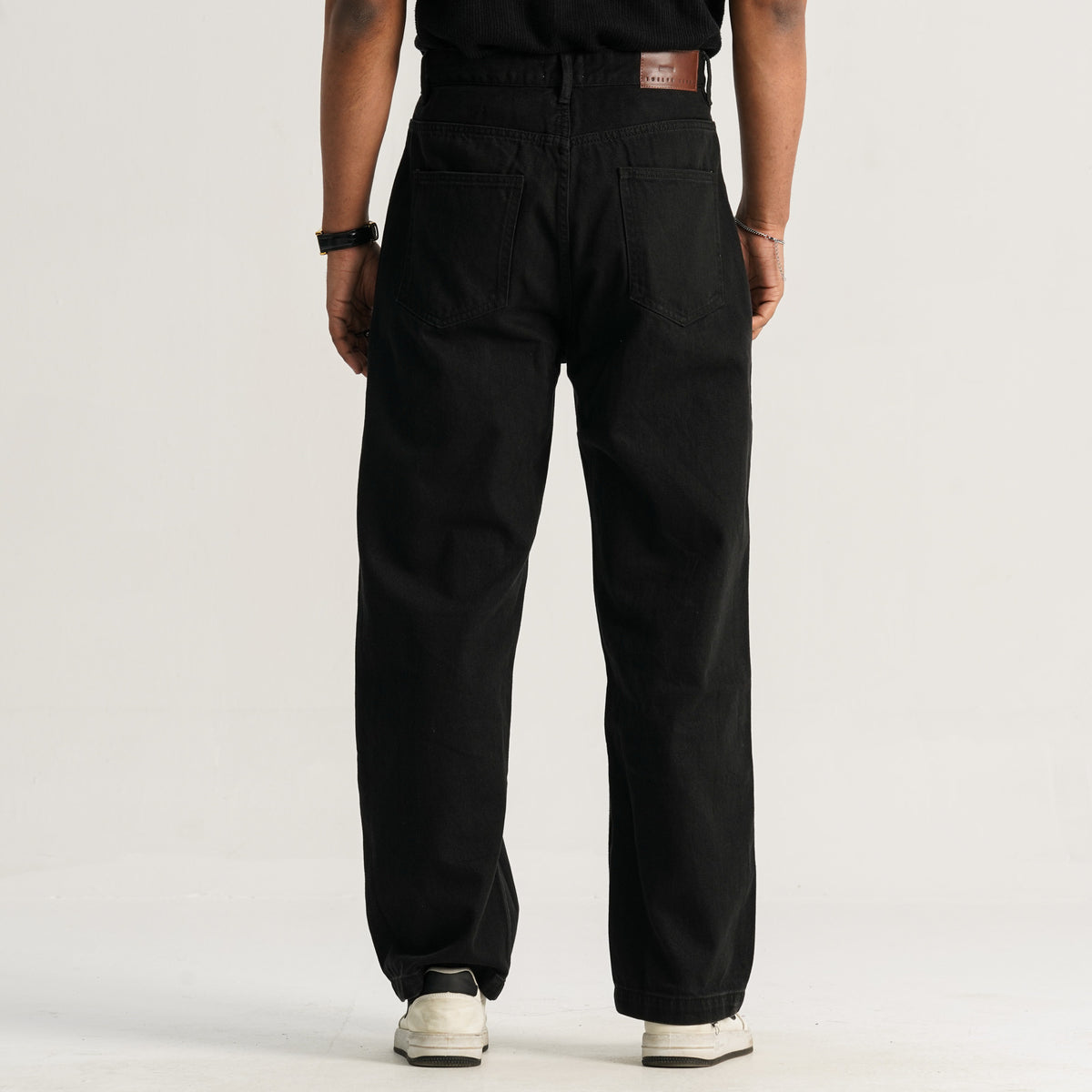 Men’s Jet Black Baggy Denim Pants