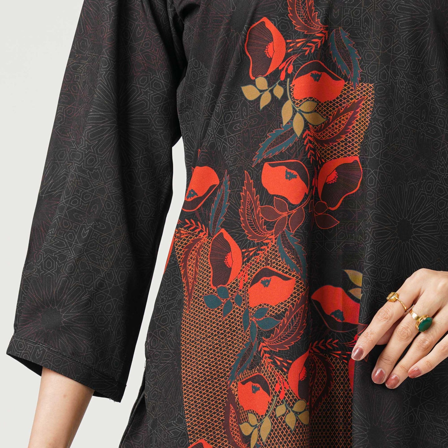 Women’s Blended Silk Printed Two-Piece Set