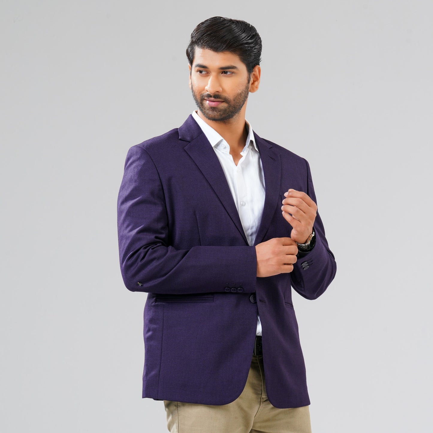 Mens Dark Purple Slim Fit Blazer
