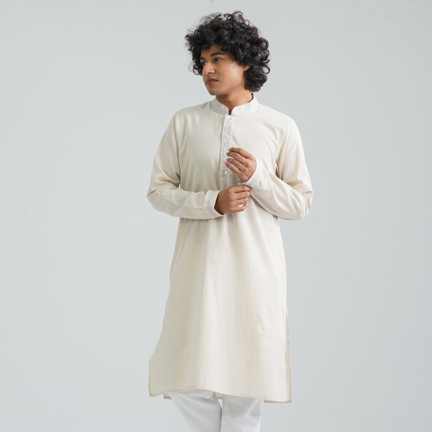 Men's Beige Panjabi