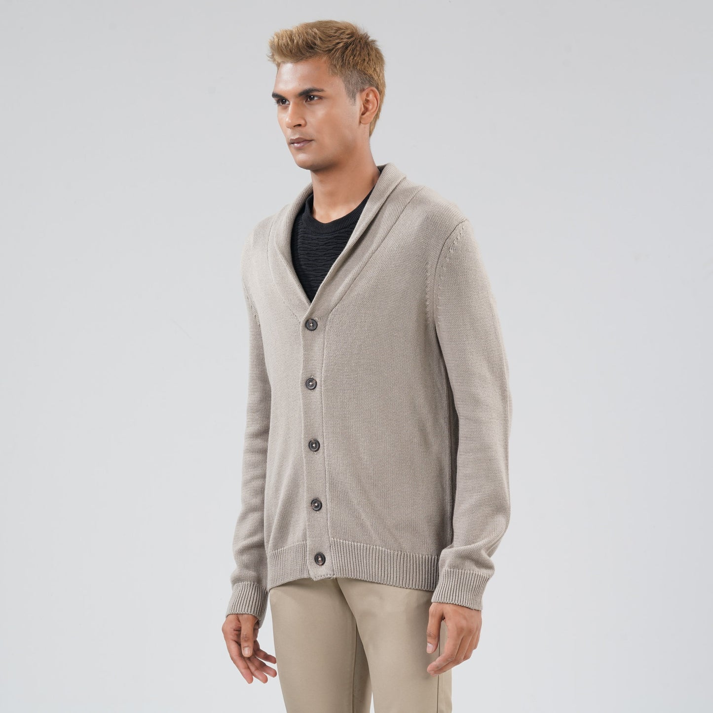 Mens Beige Sweater Blazer