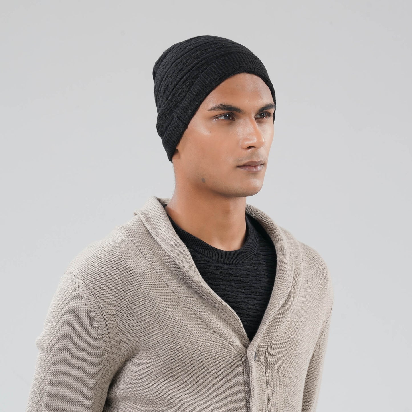 Mens Sweater Cap Black