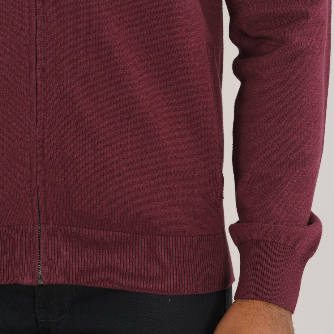 Mens Maroon Cardigan