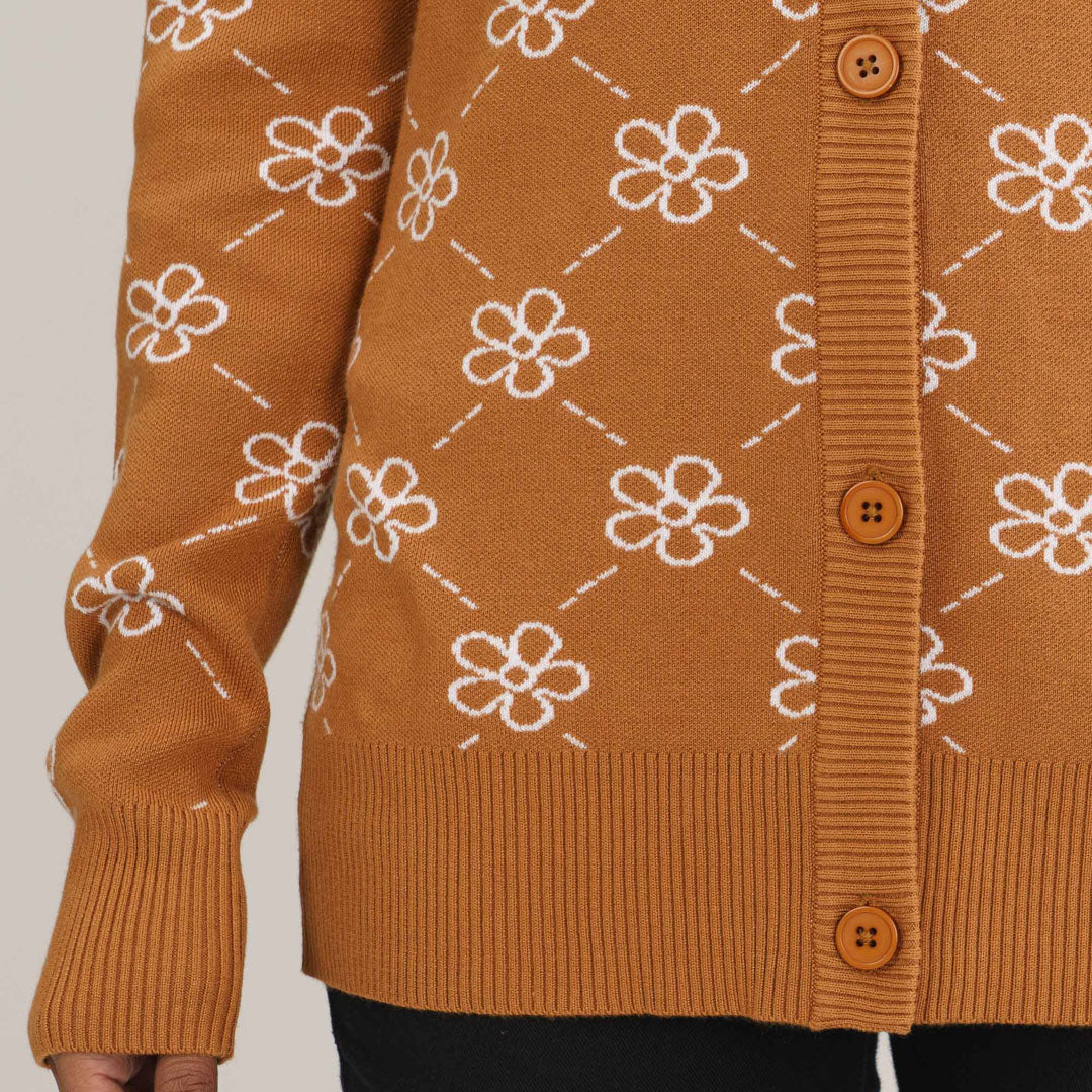 Womens Brown Cardigan