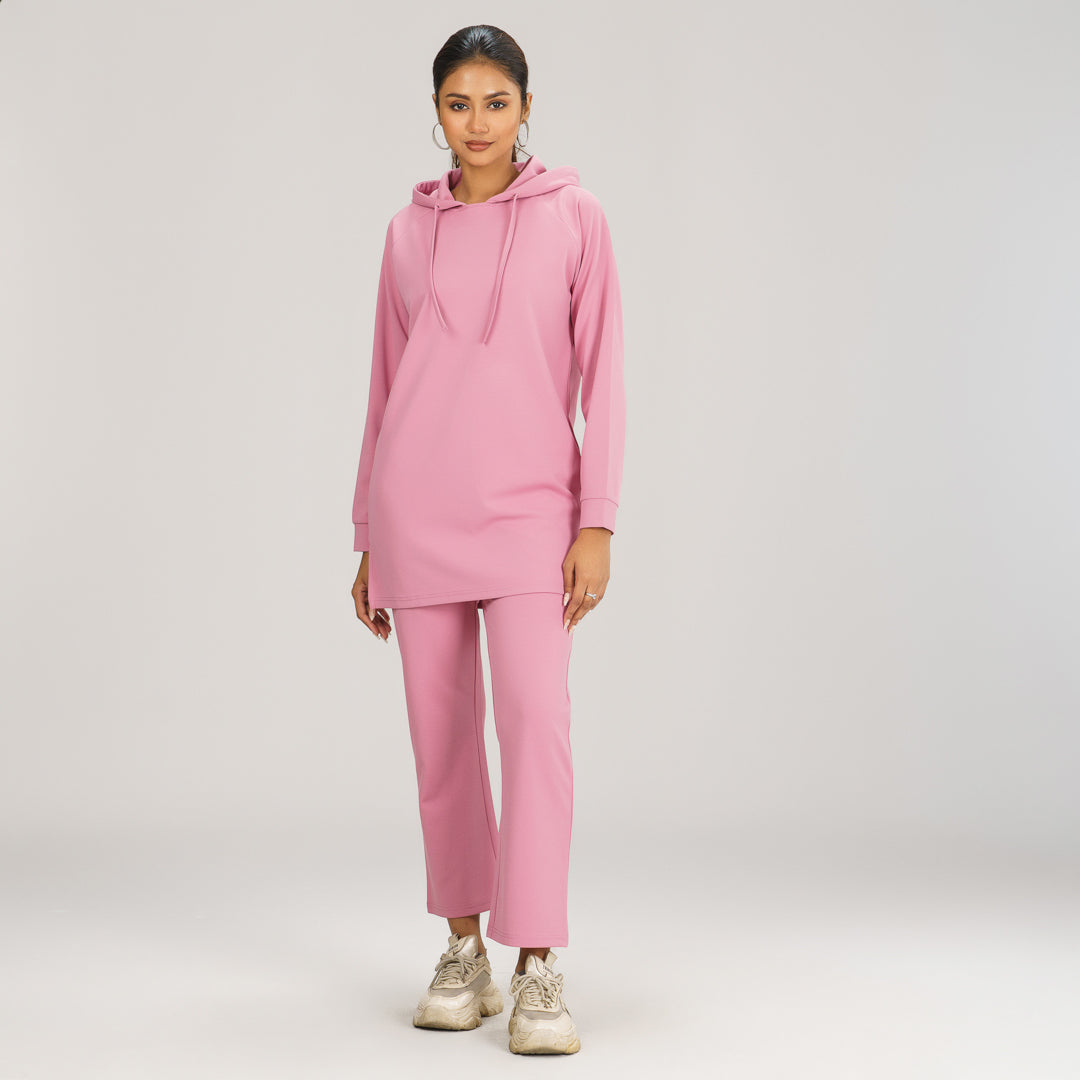 Womens Pink Hoodie Joggers Set