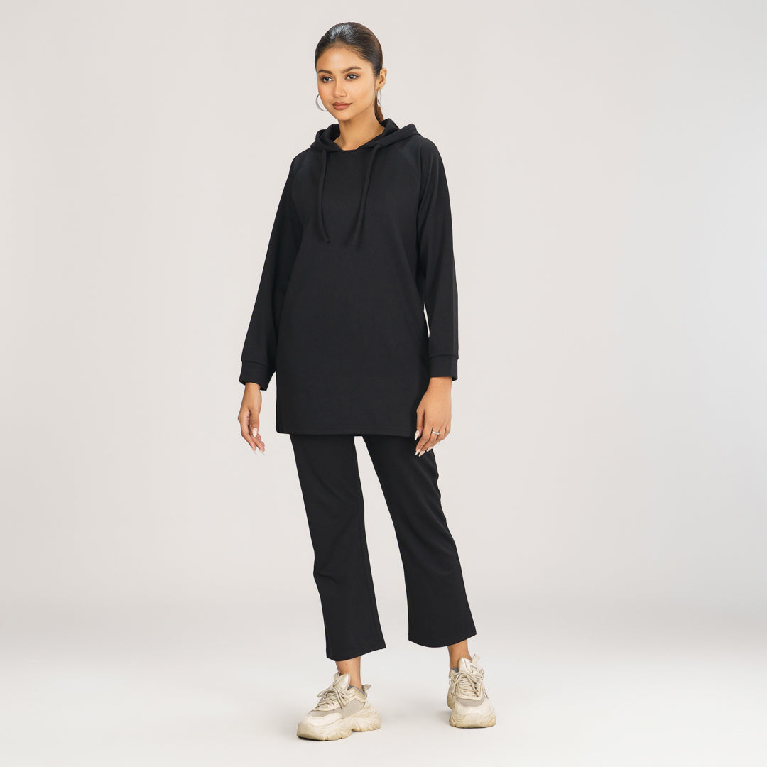 Womens Black Hoodie Joggers Set