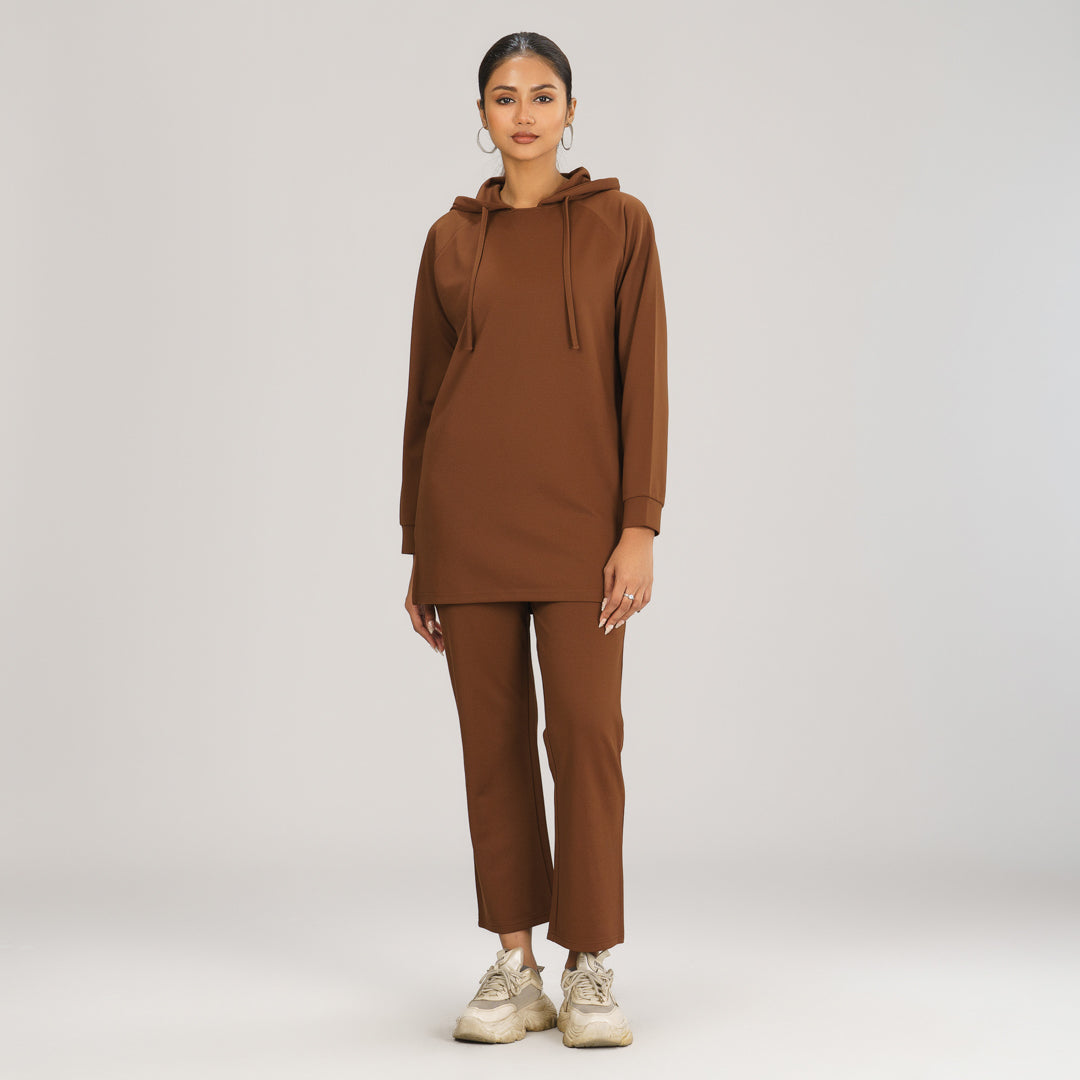 Womens Brown Hoodie Joggers Set