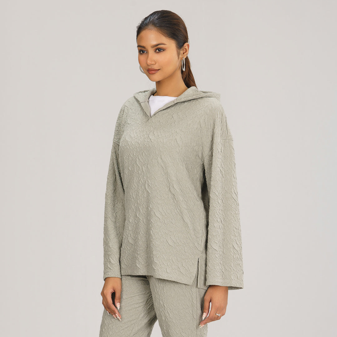 Women Light Olive Hoodie Joggers Set