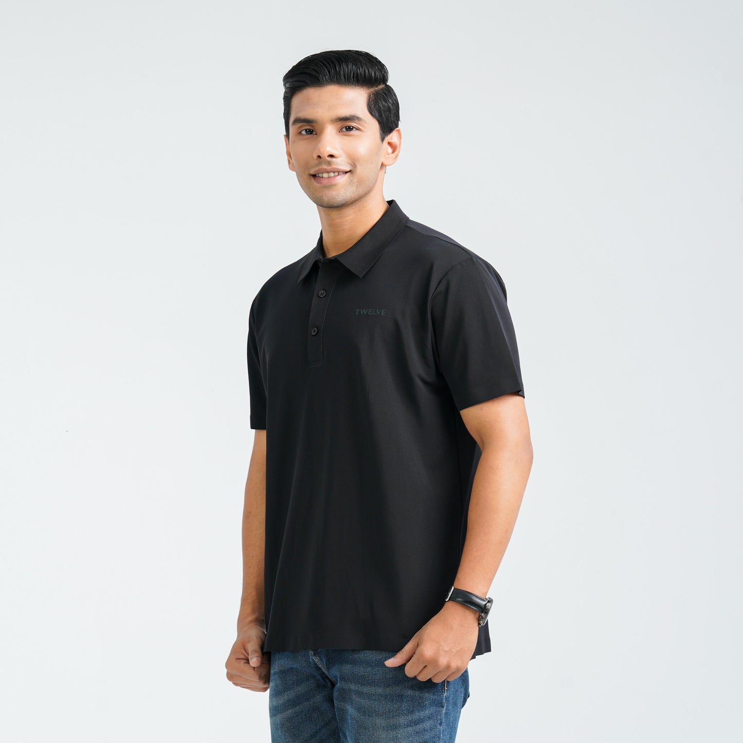 Men’s Black Seamless Polo