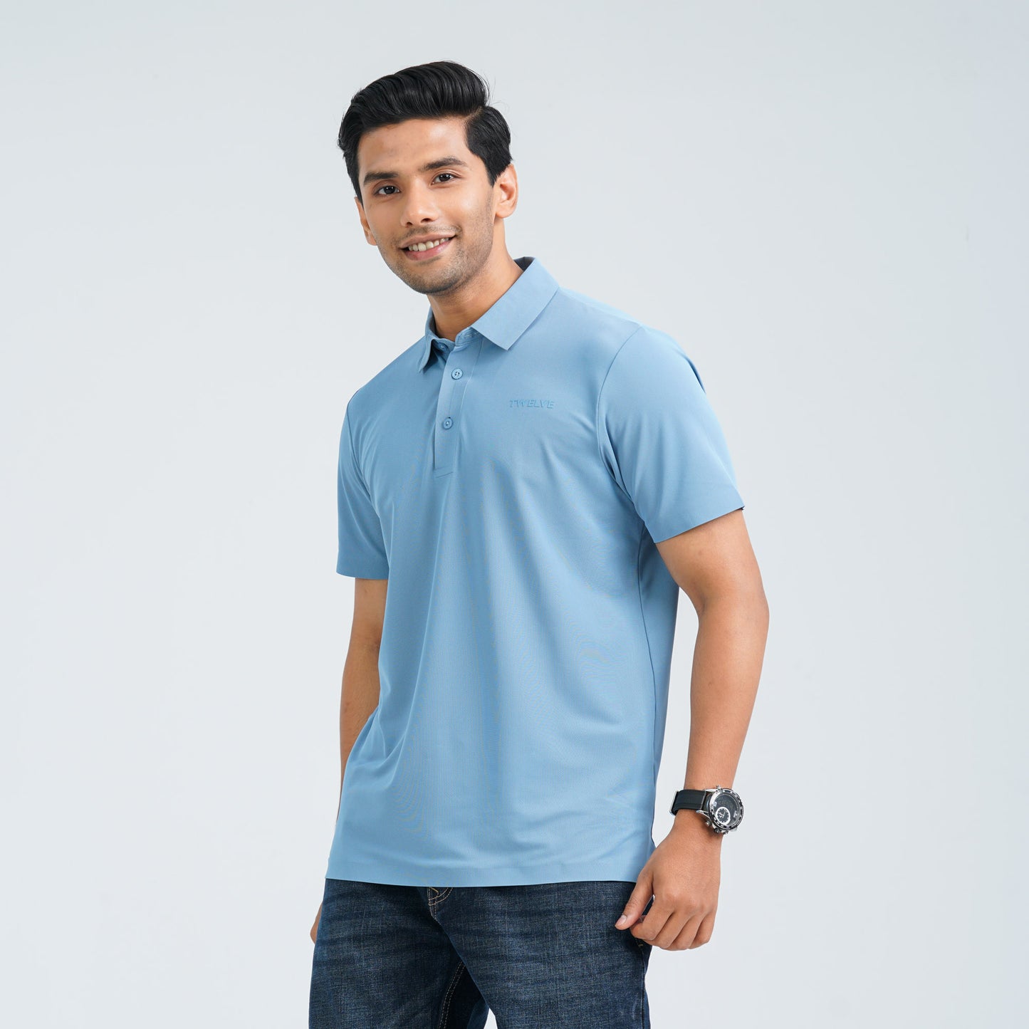 Men’s Light Blue Seamless Polo