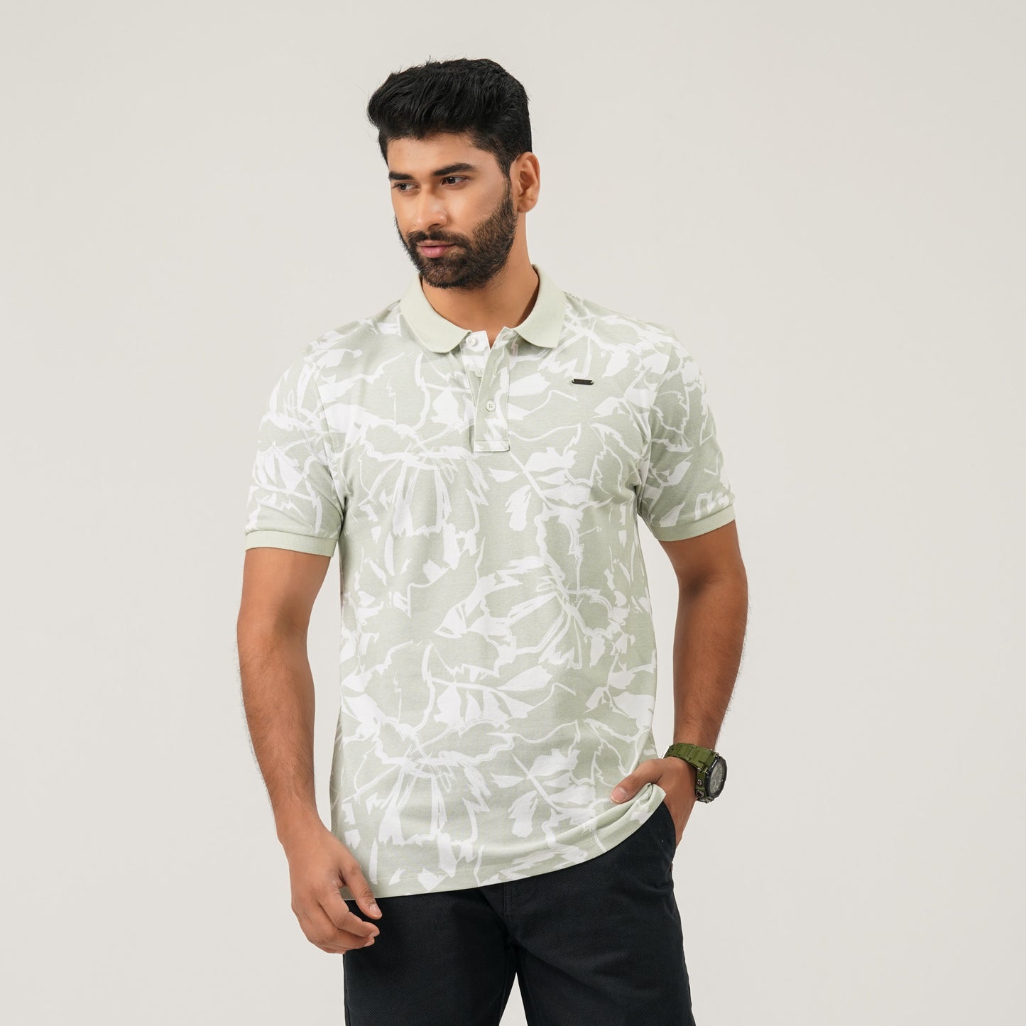 Mens Light Green Polo
