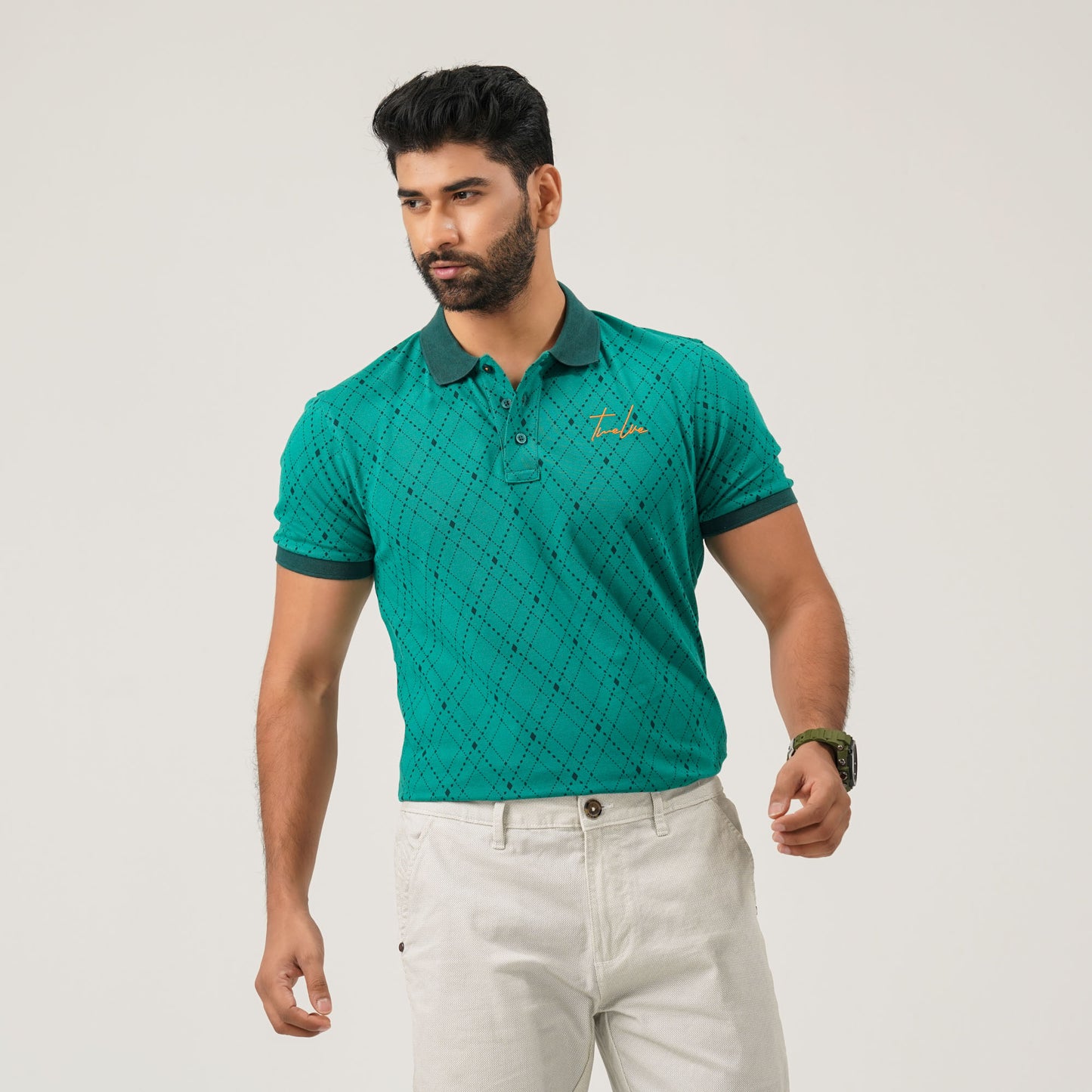 Mens Green Polo T-Shirt