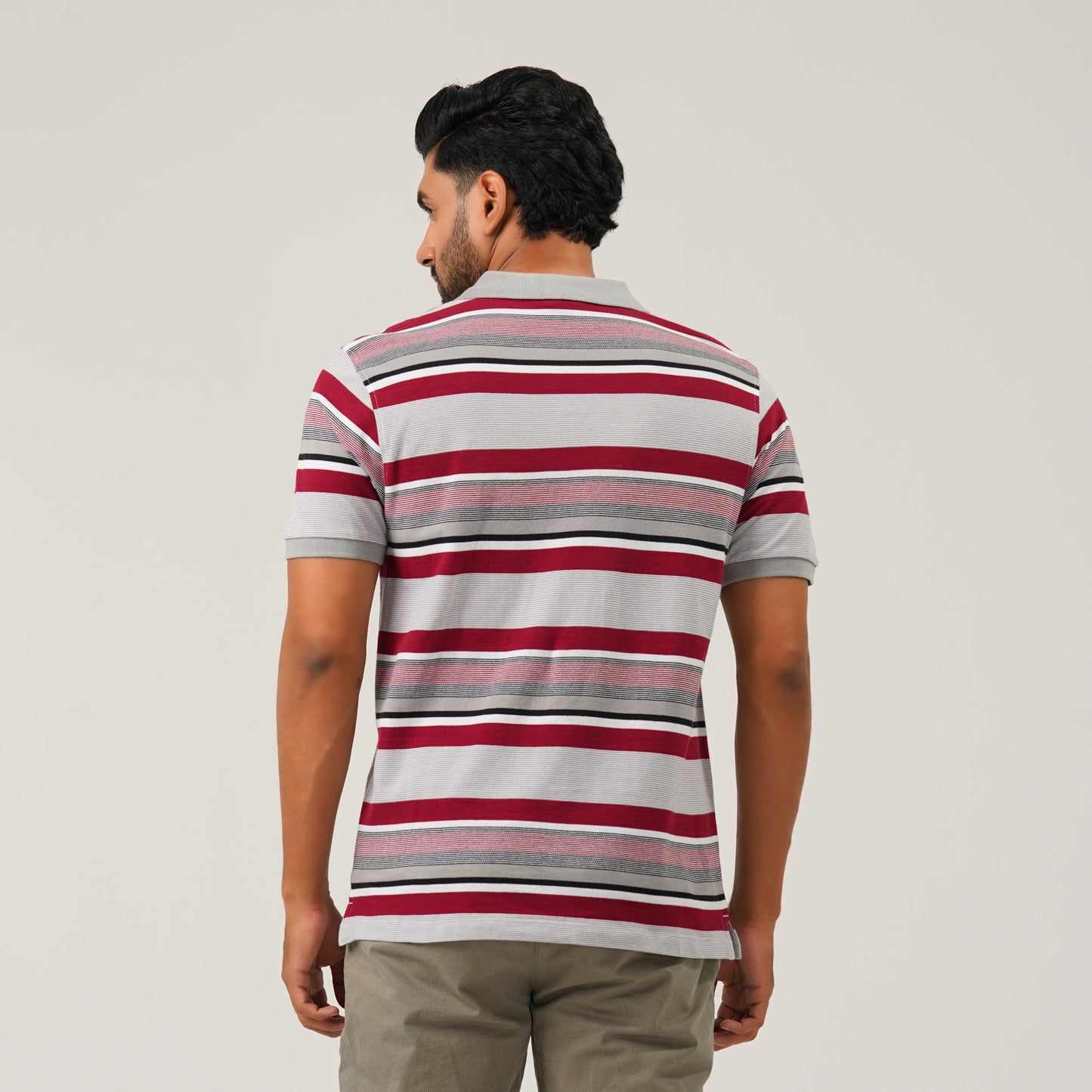 Mens Maroon & Grey Polo