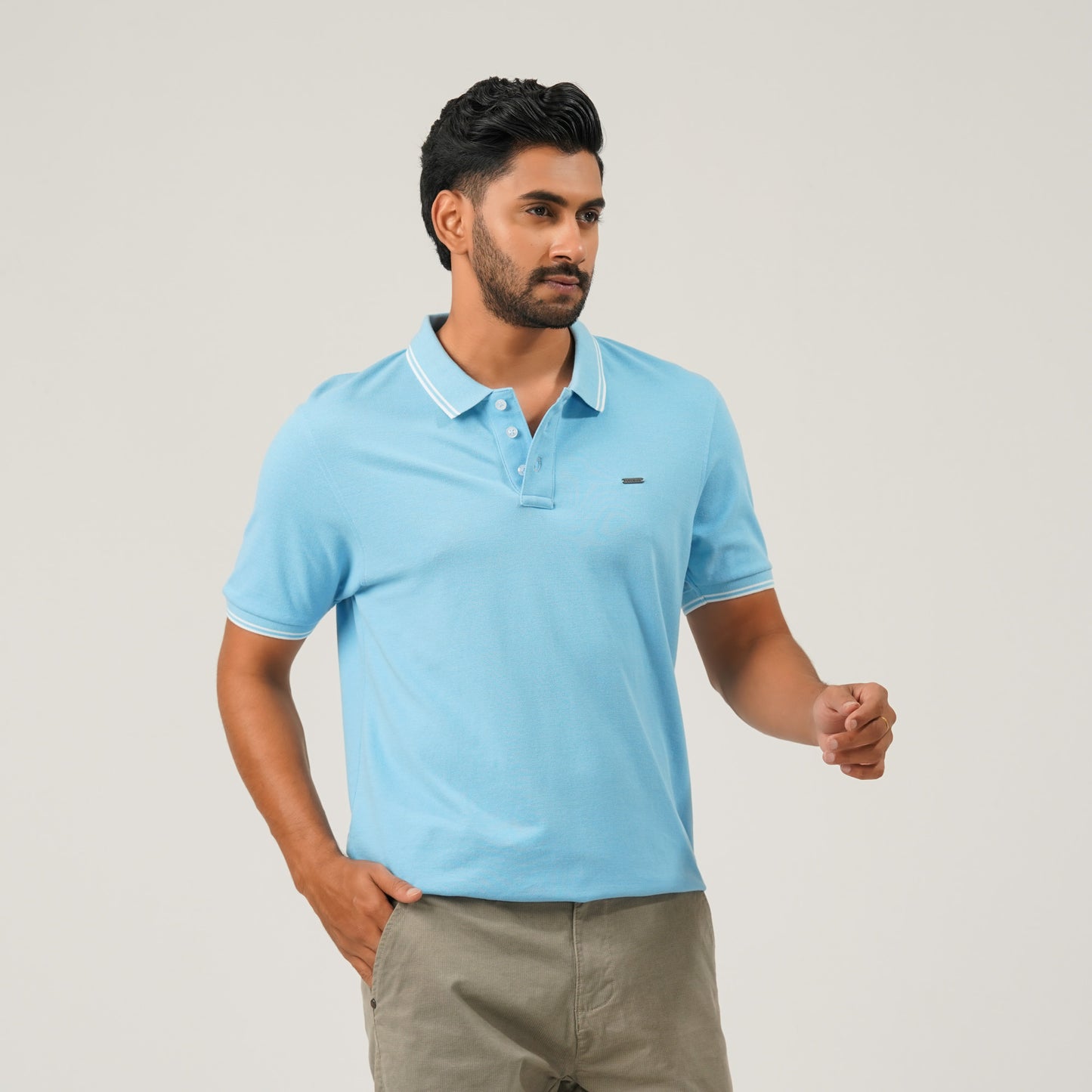 Mens Light Blue Polo