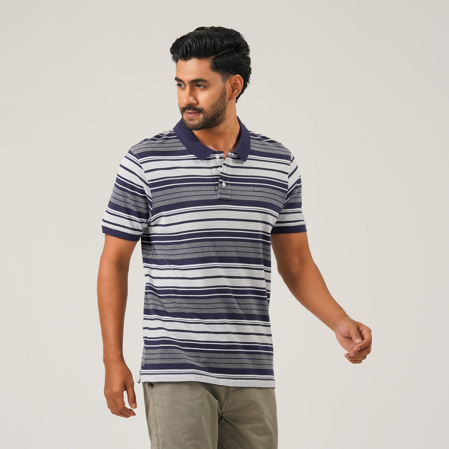 Mens Navy & White Polo