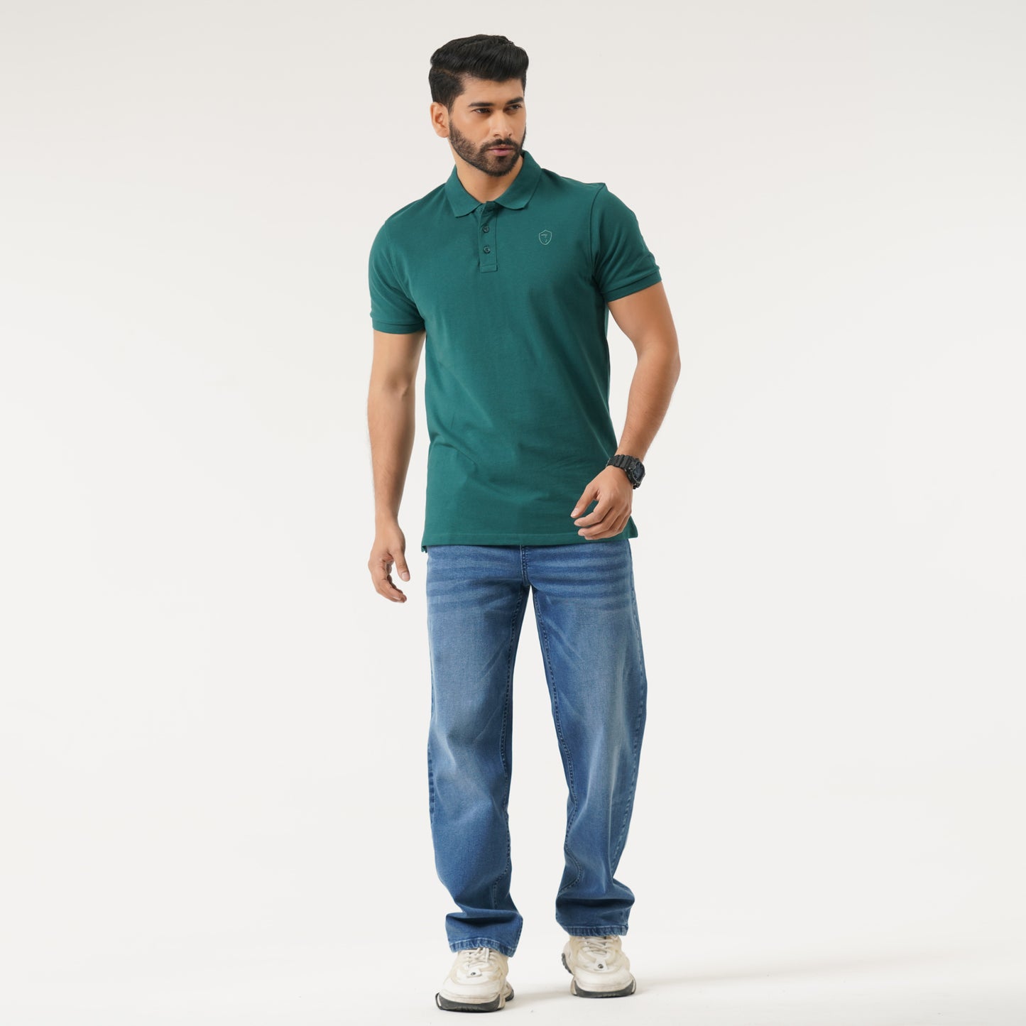 Mens Bottle Green Polo Shirt