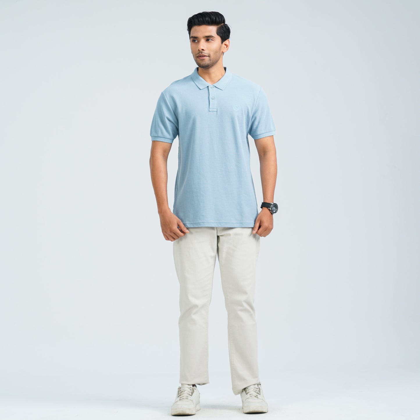 Men’s Dusty Blue Cotton Polo