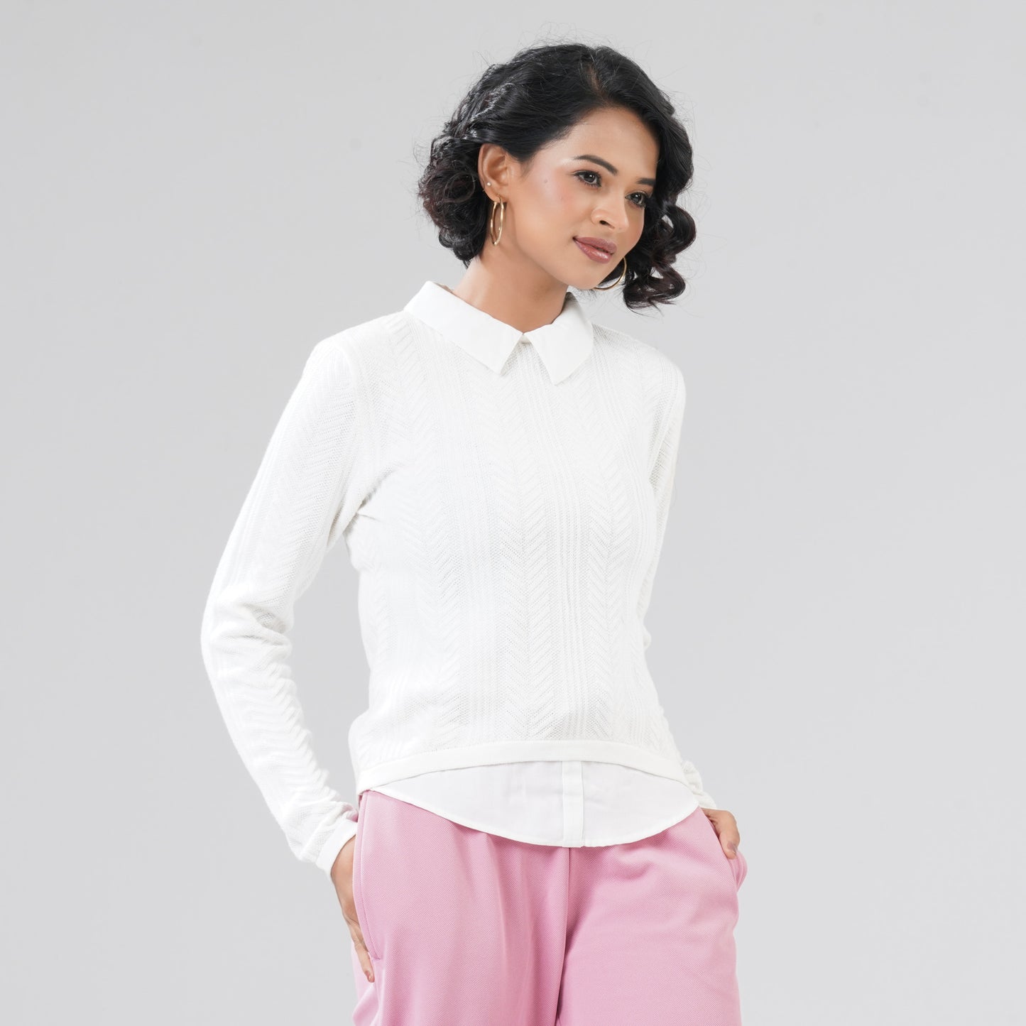 Womens White Pullover