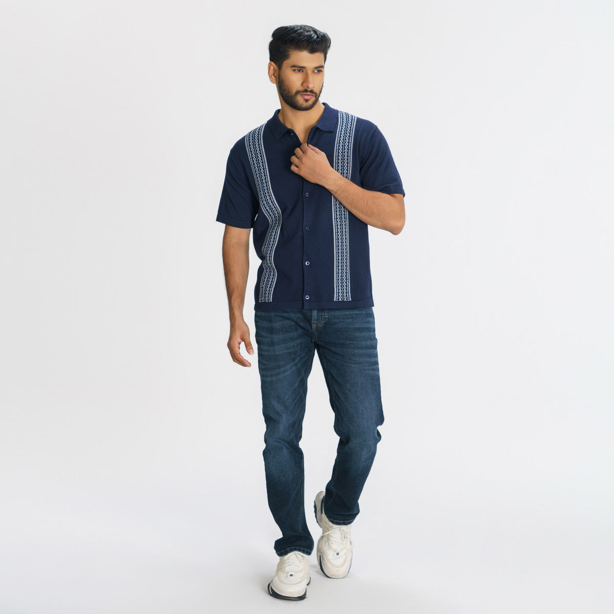 Mens Navy Sweater Shirt