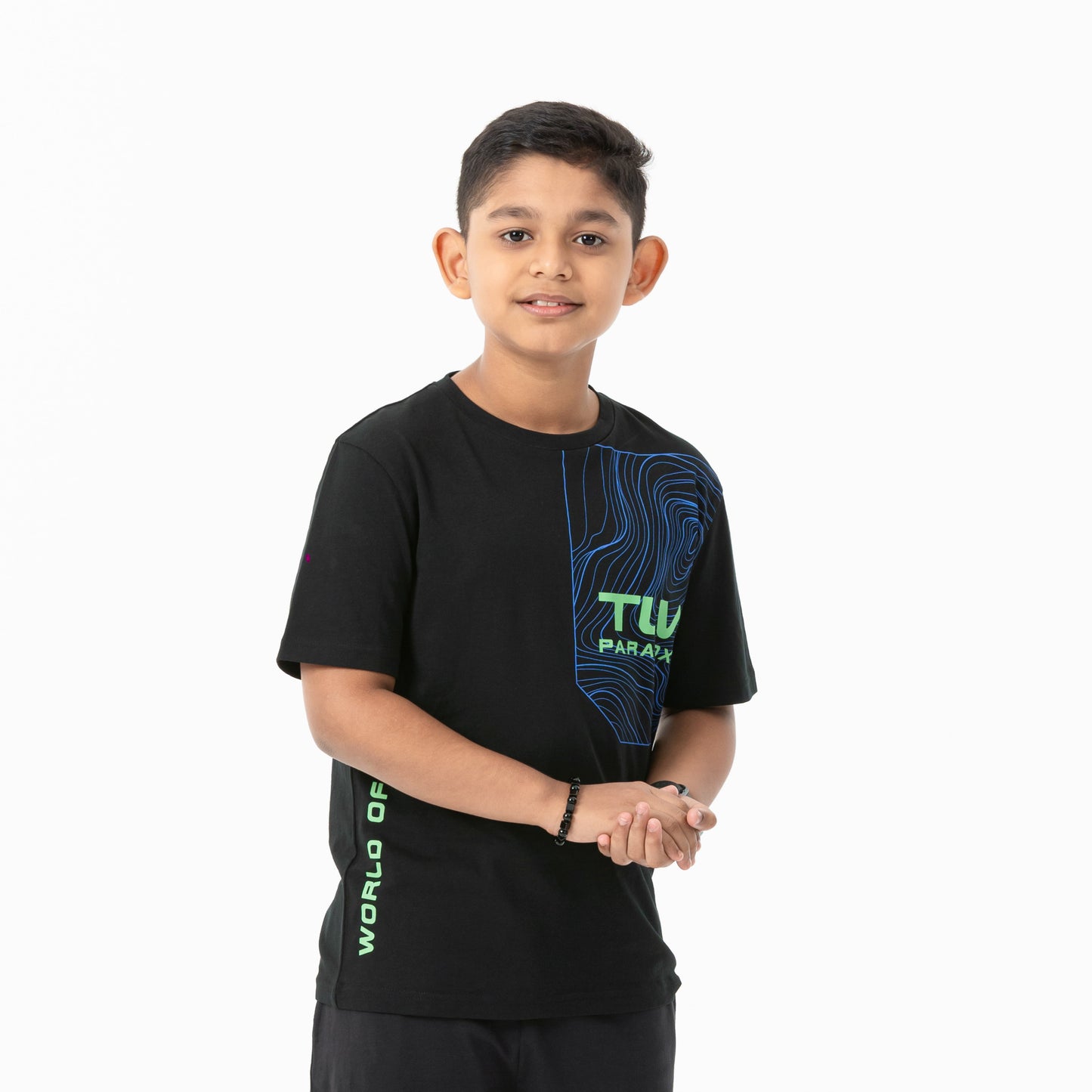 Boys Black Printed T-Shirt