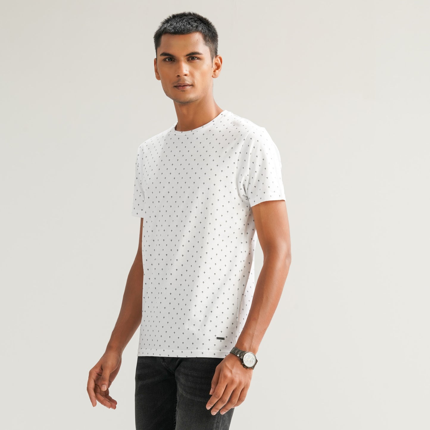 Mens White & Black T-Shirt