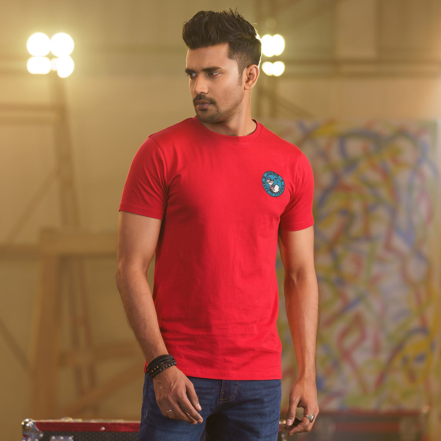 Mens Cotton Red T-Shirt