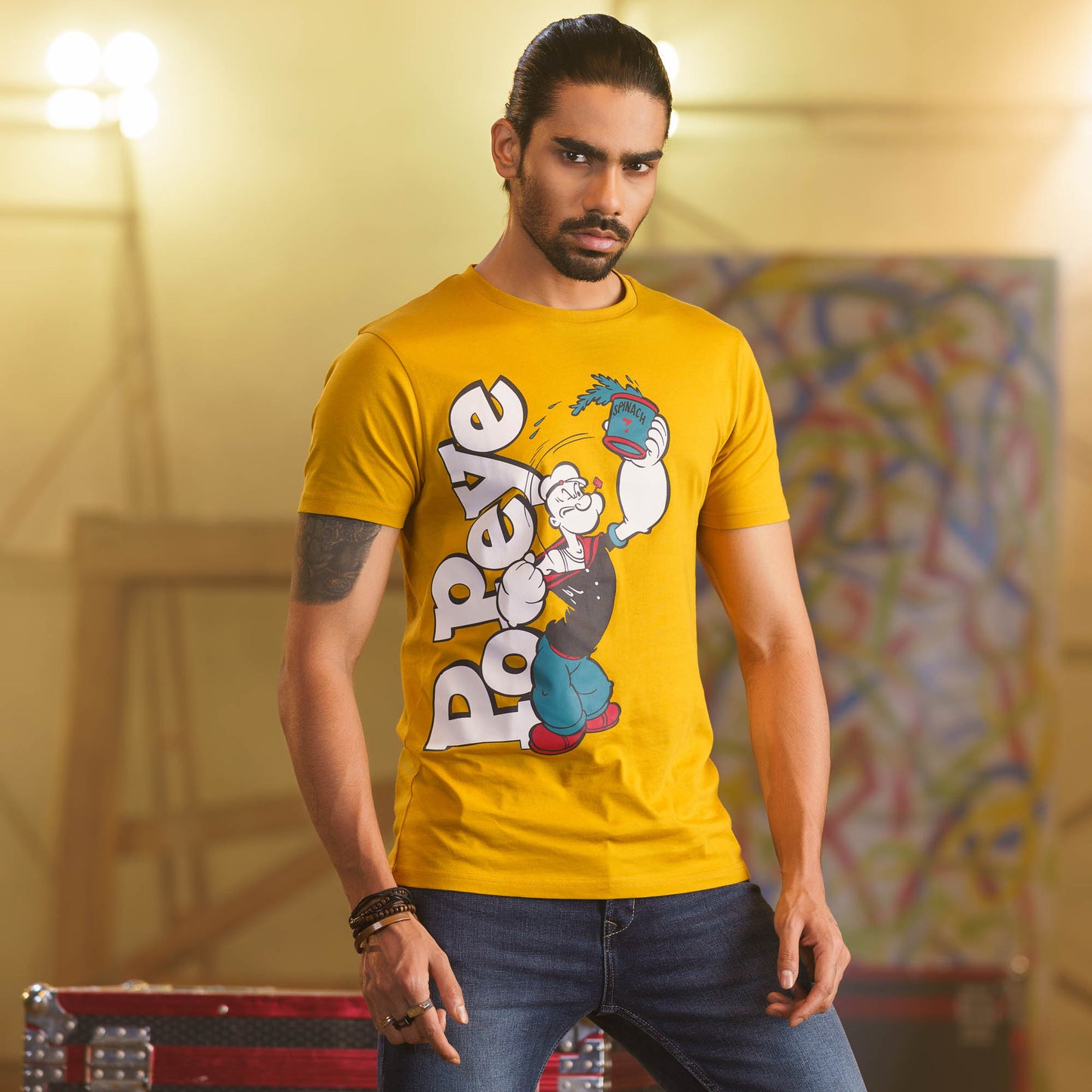 Mens T- Shirt-Yellow