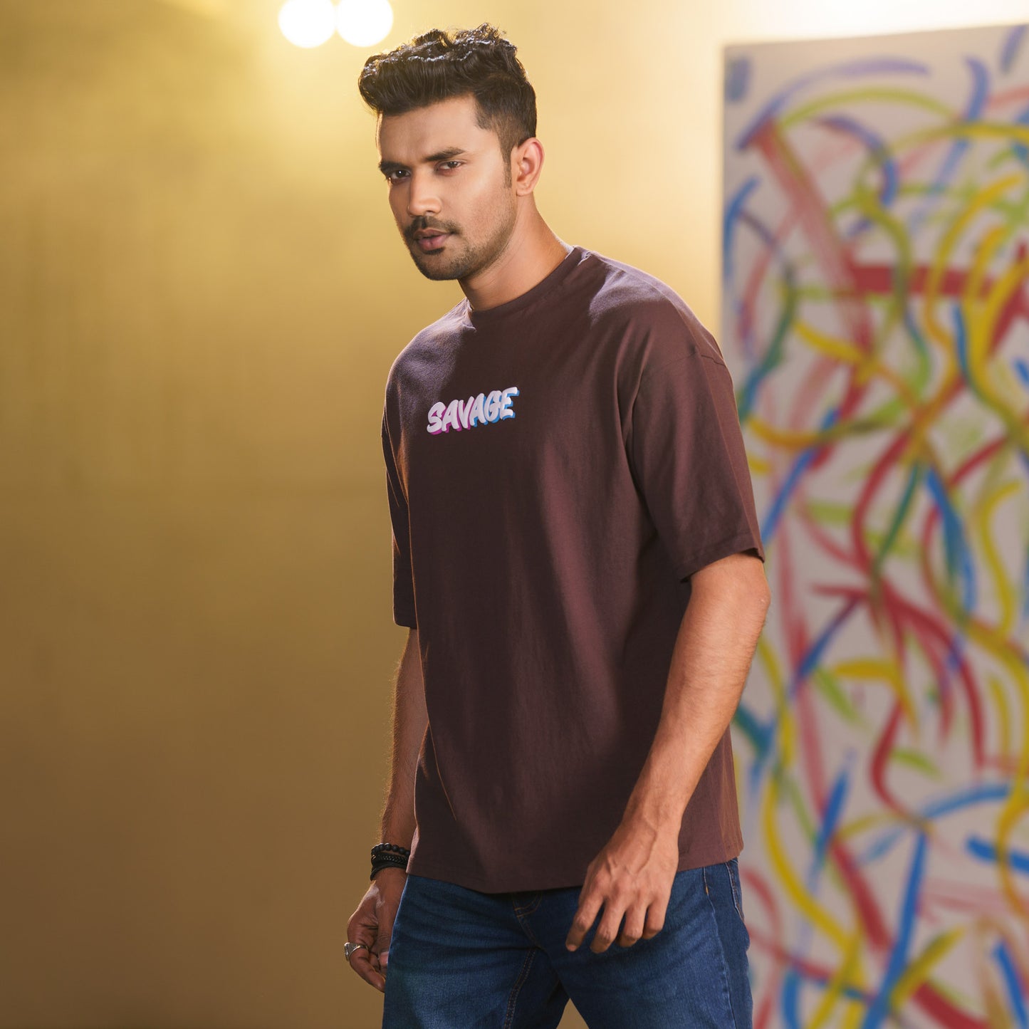 Mens Brown Oversize T-Shirt