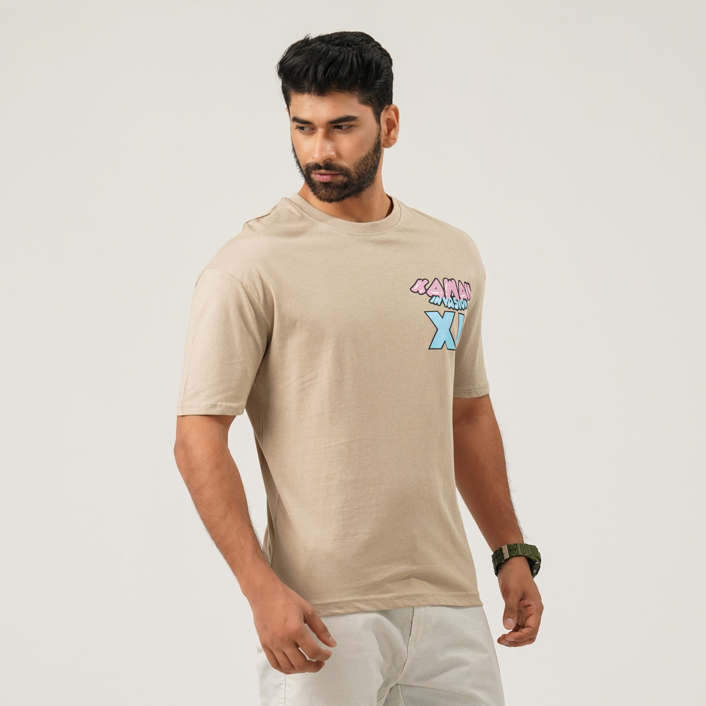 Mens Oversize Beige T-Shirt