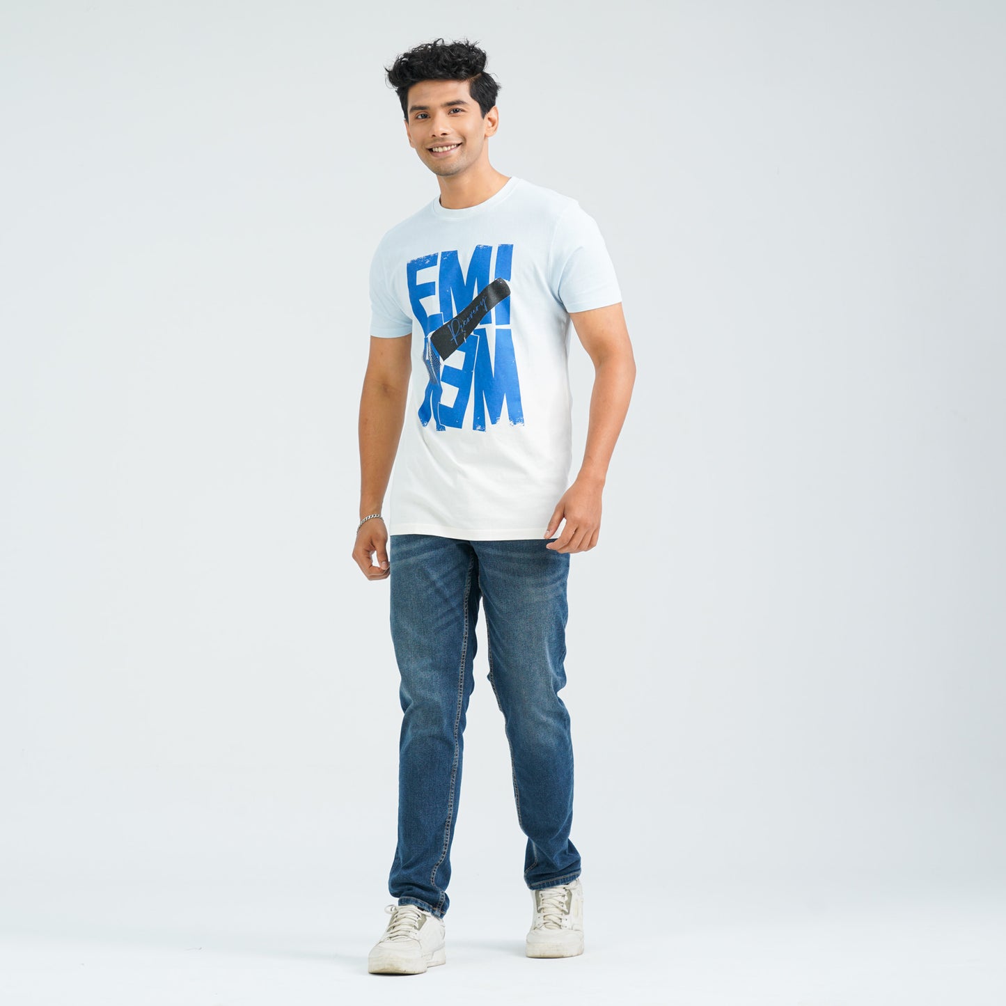 Men's Sky Blue Cotton T-Shirt