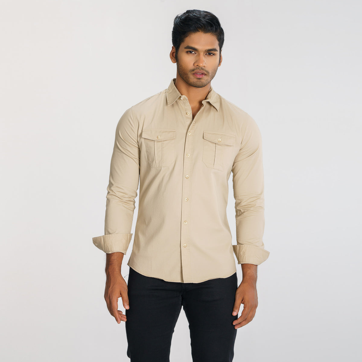 Mens Beige Shirt