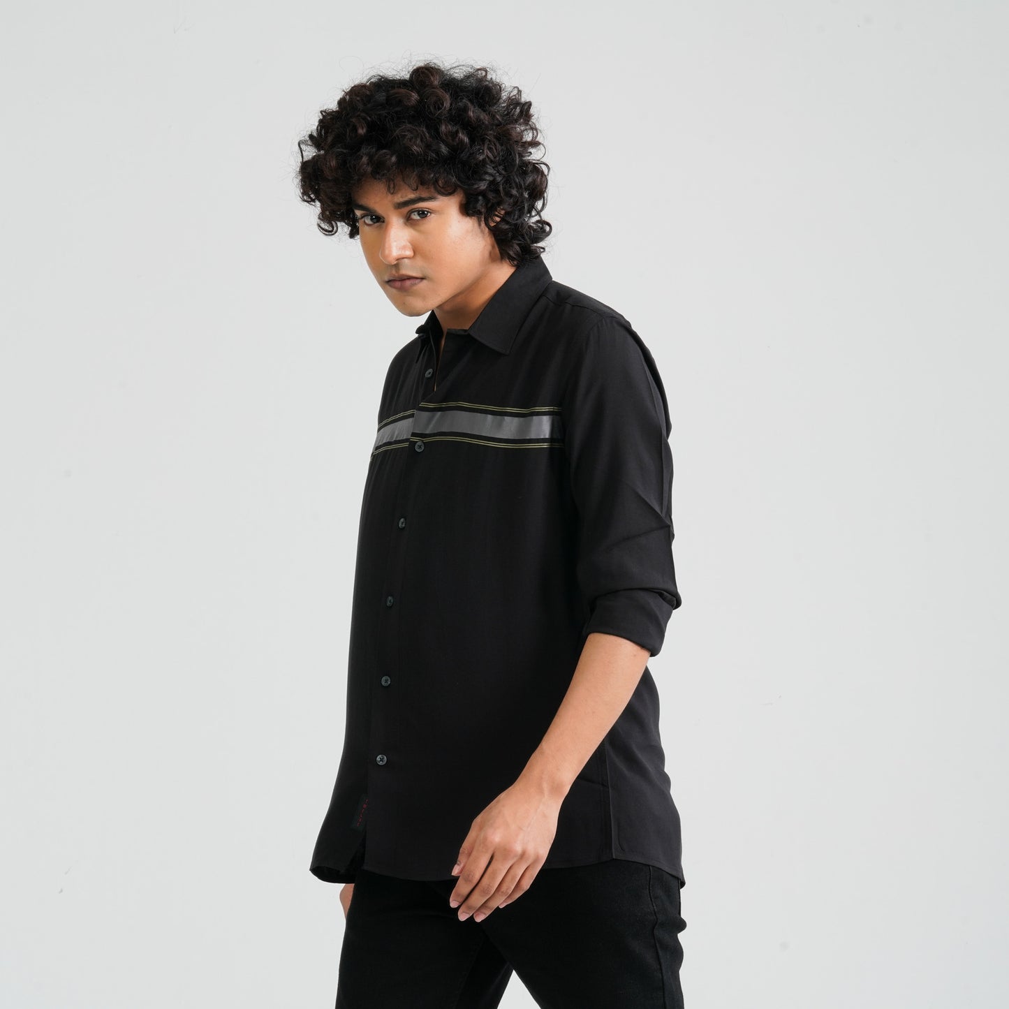 Men's Black Viscose Casual Shirt