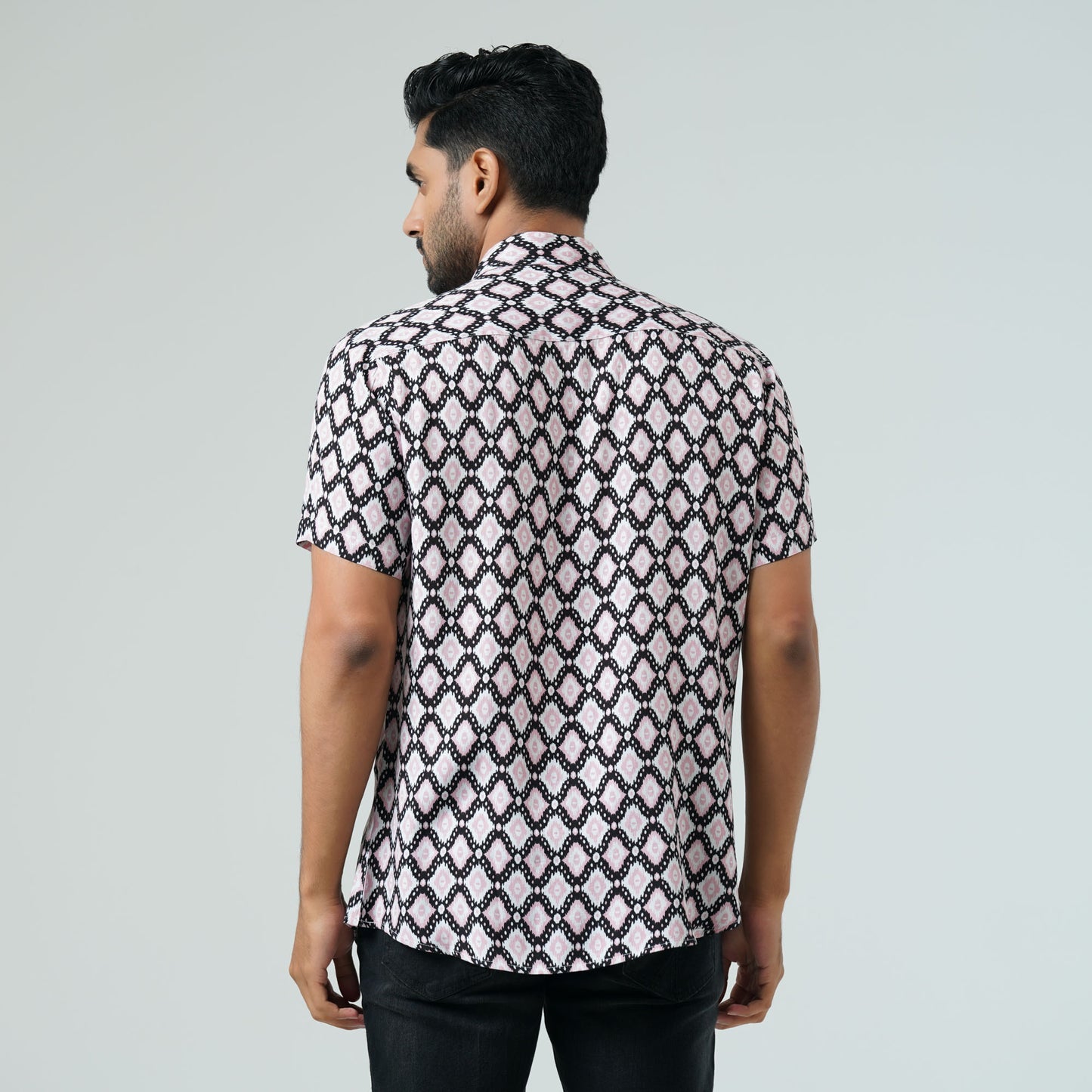 Mens Black Printed Shirt