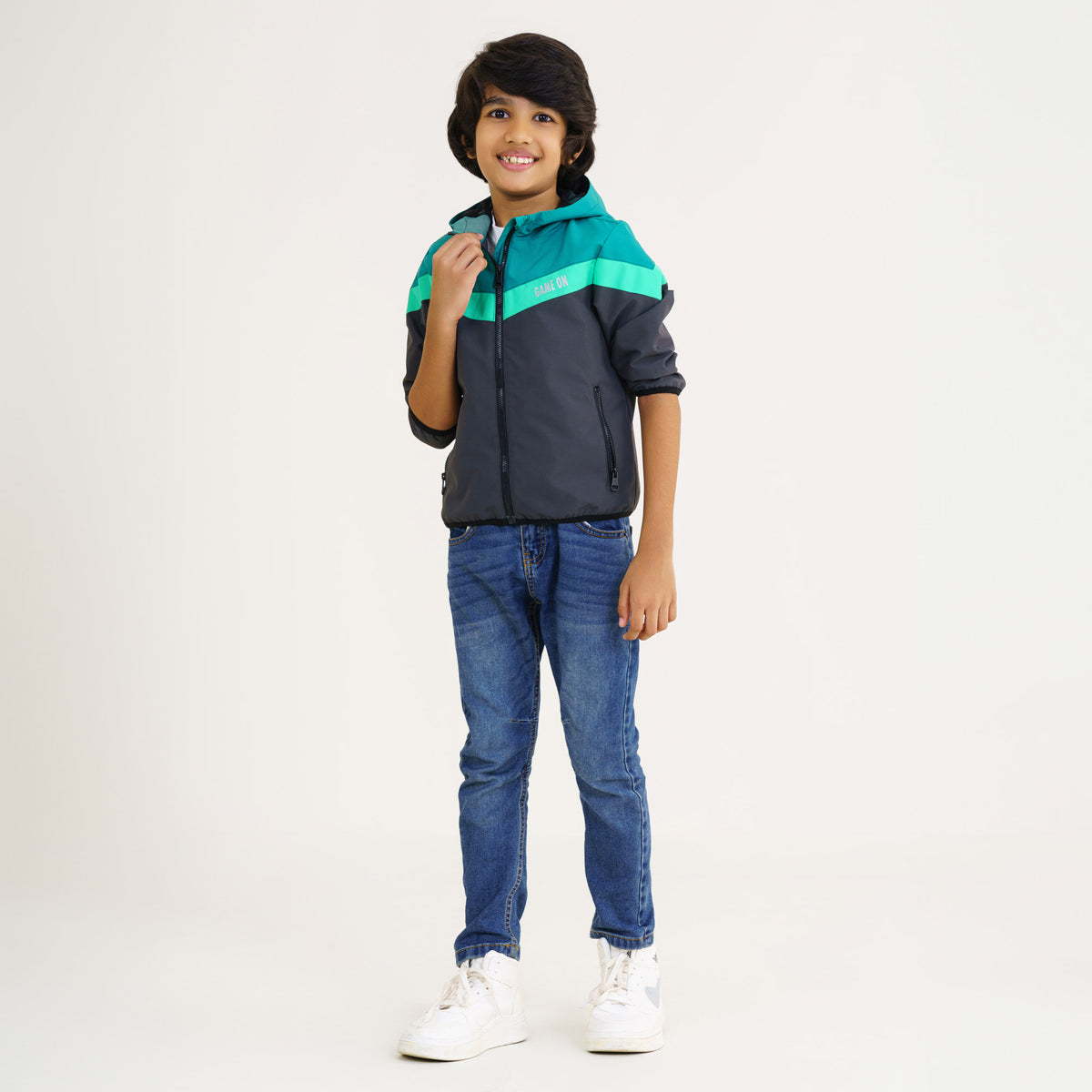 Baby Boys Green & Gray Windbreaker