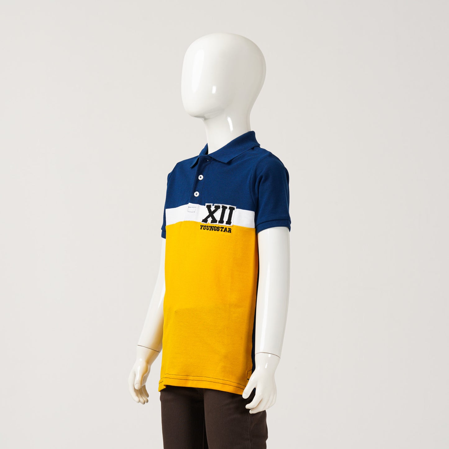 Boys Navy & Mustard Polo