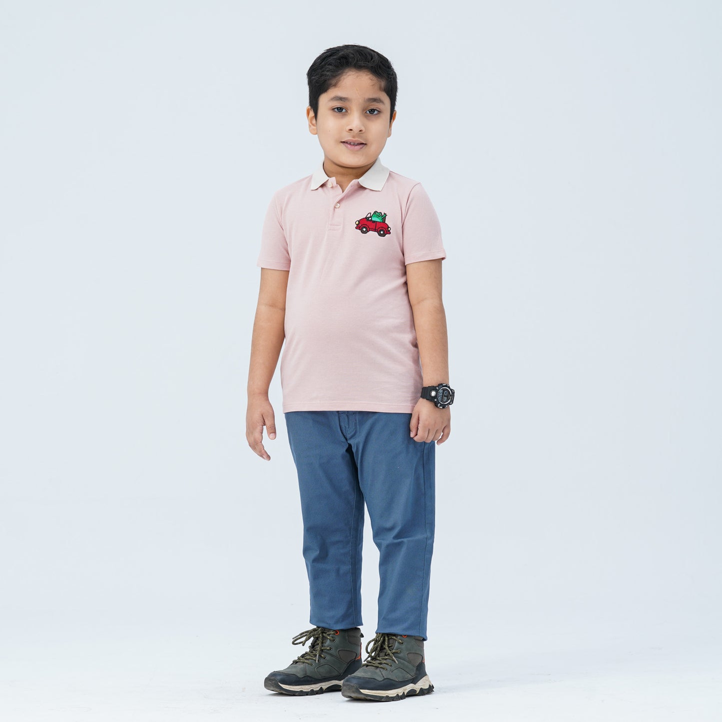 Baby Boy's Pink Cotton Polo