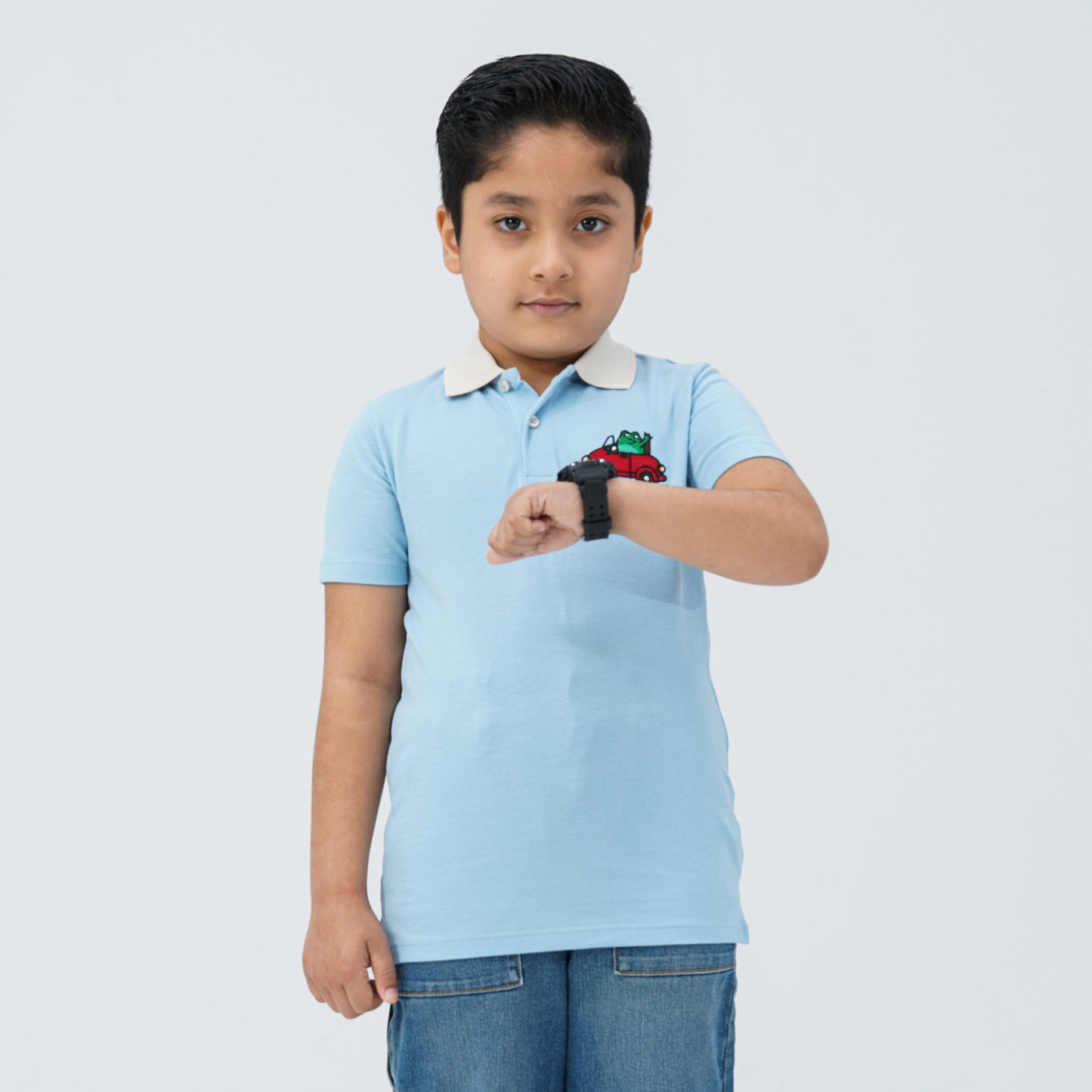 Baby Boy's Sky Blue Cotton Polo