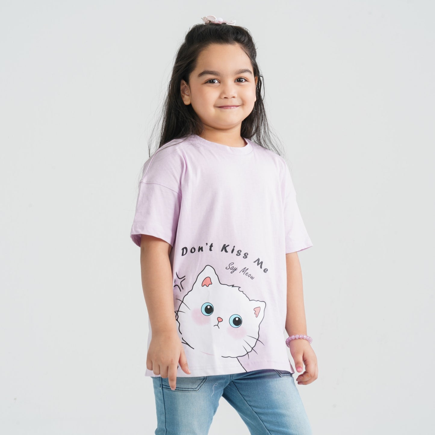 Girl’s Light Purple Cotton T-Shirt