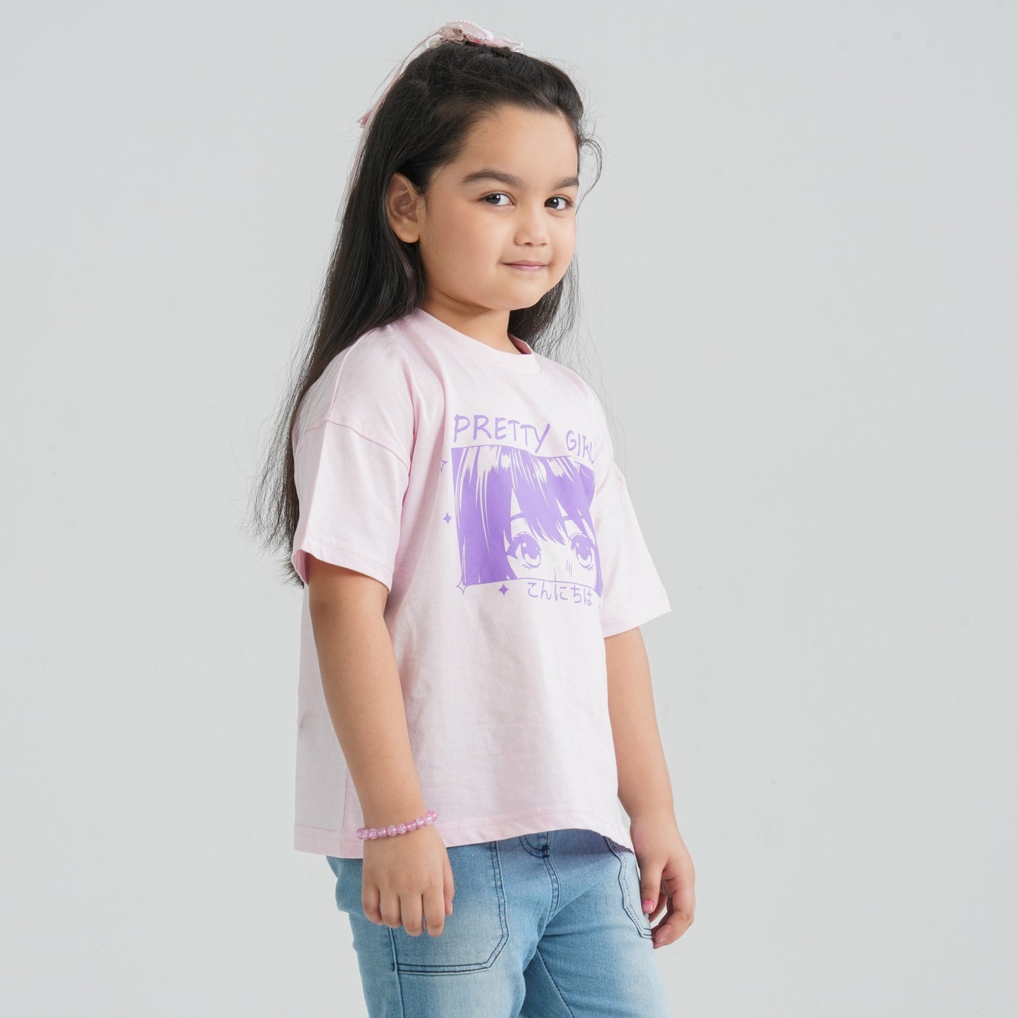 Girl’s Baby Pink Cotton T-Shirt